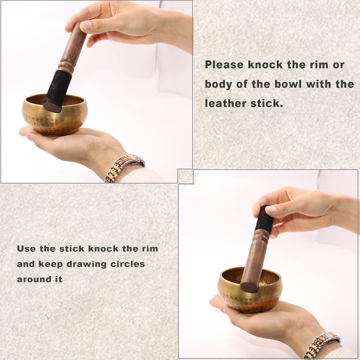 Juego de Cuencos Tibetanos Lgooiin 8 cm para Meditación y Yoga