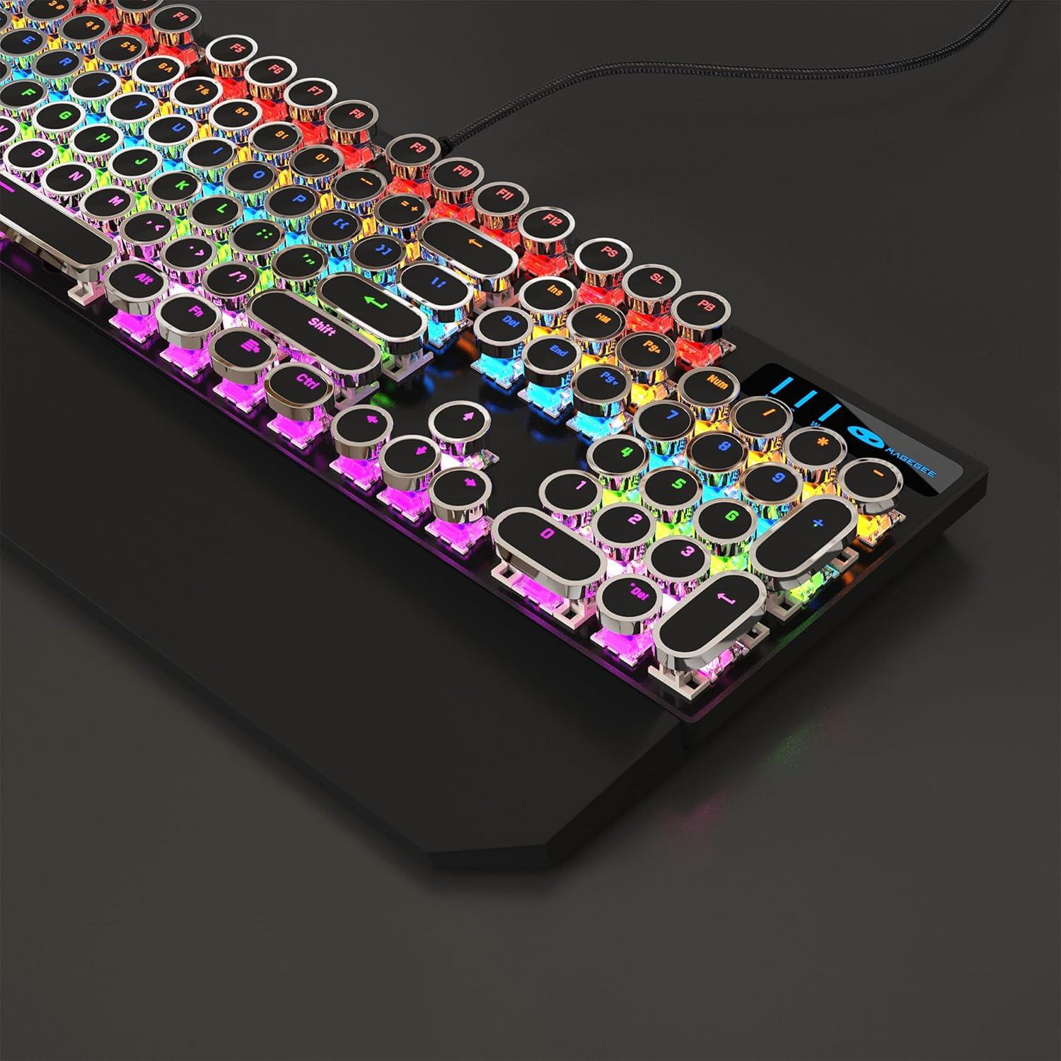 Teclado Mecánico MageGee Retro Punk RGB USB 104 Teclas