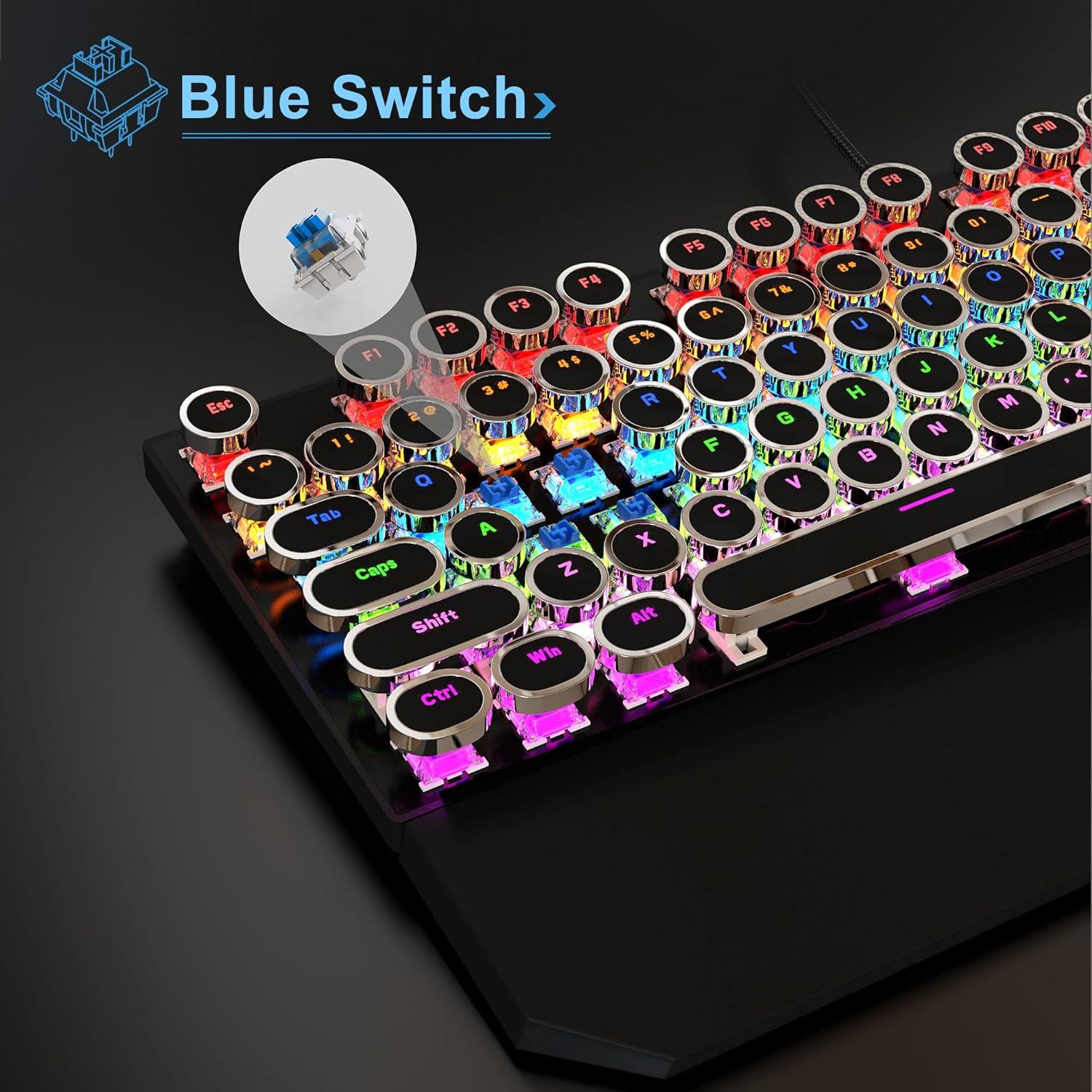 Teclado Mecánico MageGee Retro Punk RGB USB 104 Teclas