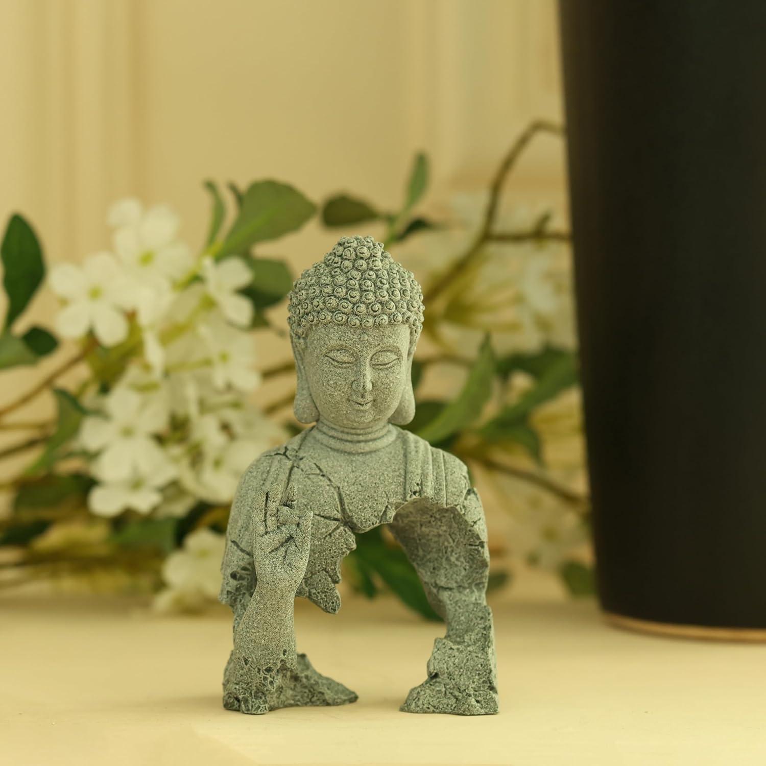Estatua de Buda Meditativa Sdeetesamjun 12.7cm Arenisca