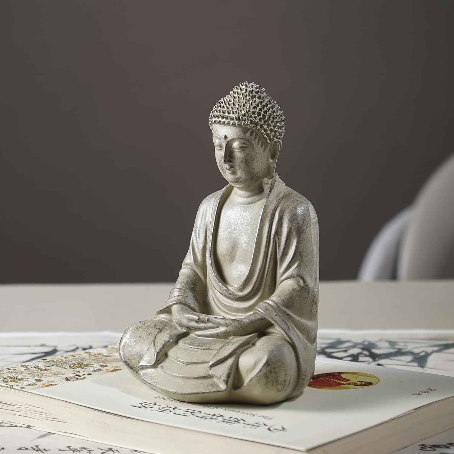 Estatua de Buda de Resina Vilead 15x10.4x8.4 cm Beige