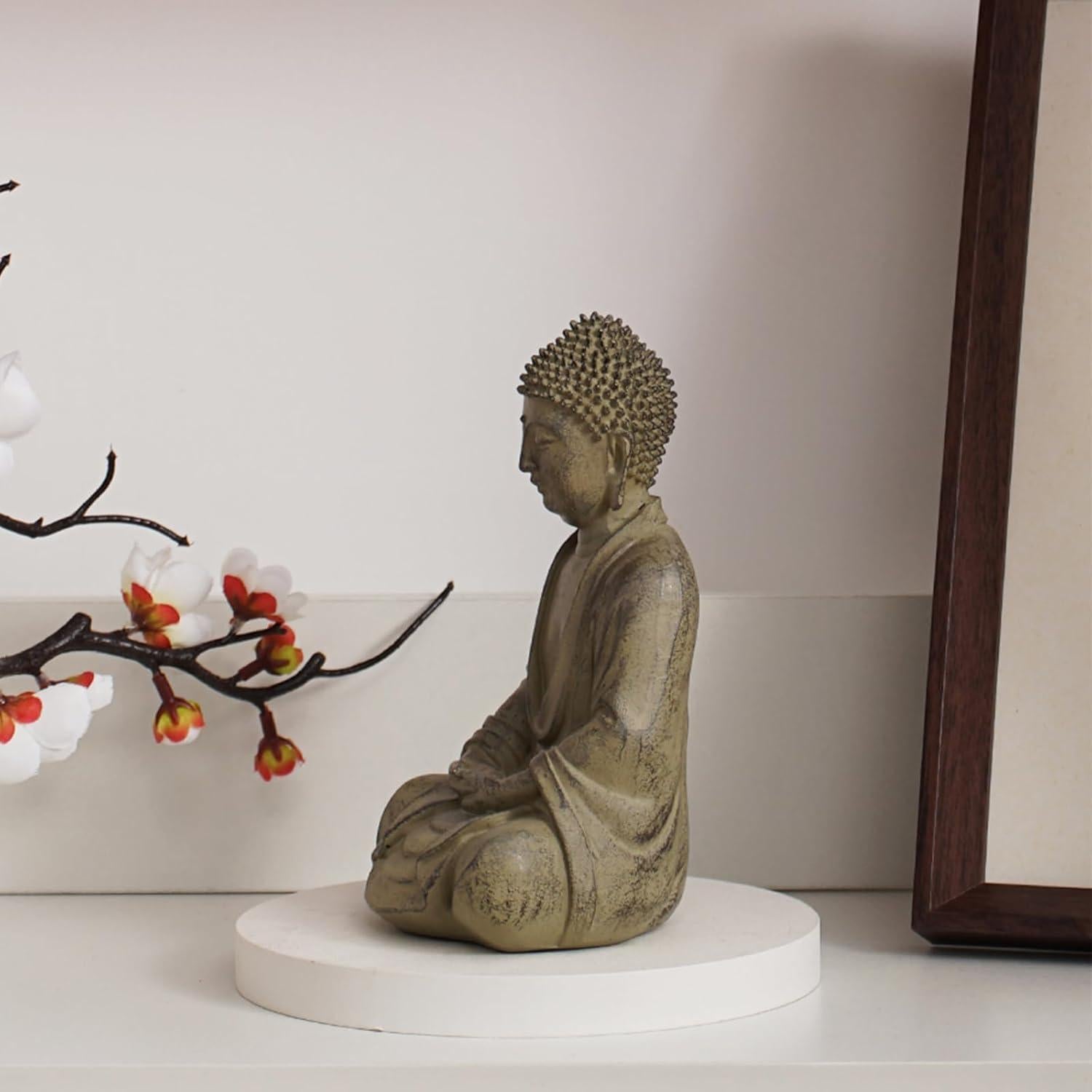 Estatua de Buda de Resina Vilead 15x10.4x8.4 cm Beige