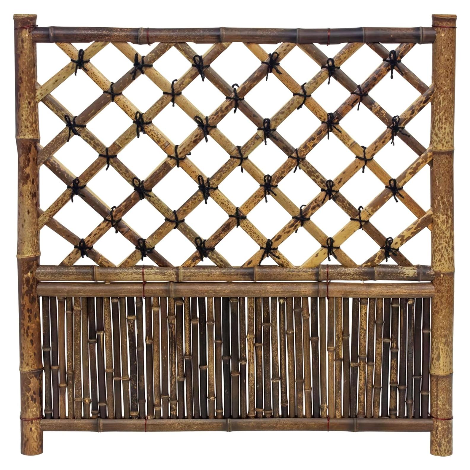 Panel de Cerca de Jardín Zen Linterna Roja - Bambú Natural 0.91m