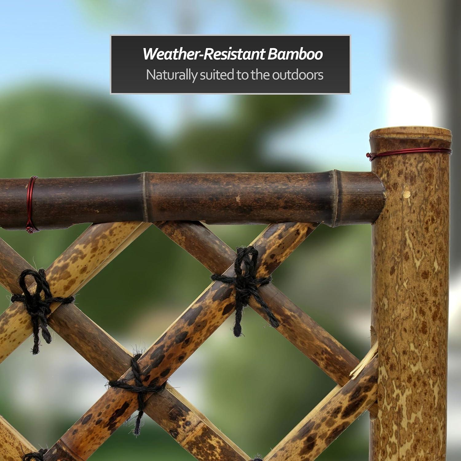 Panel de Cerca de Jardín Zen Linterna Roja - Bambú Natural 0.91m