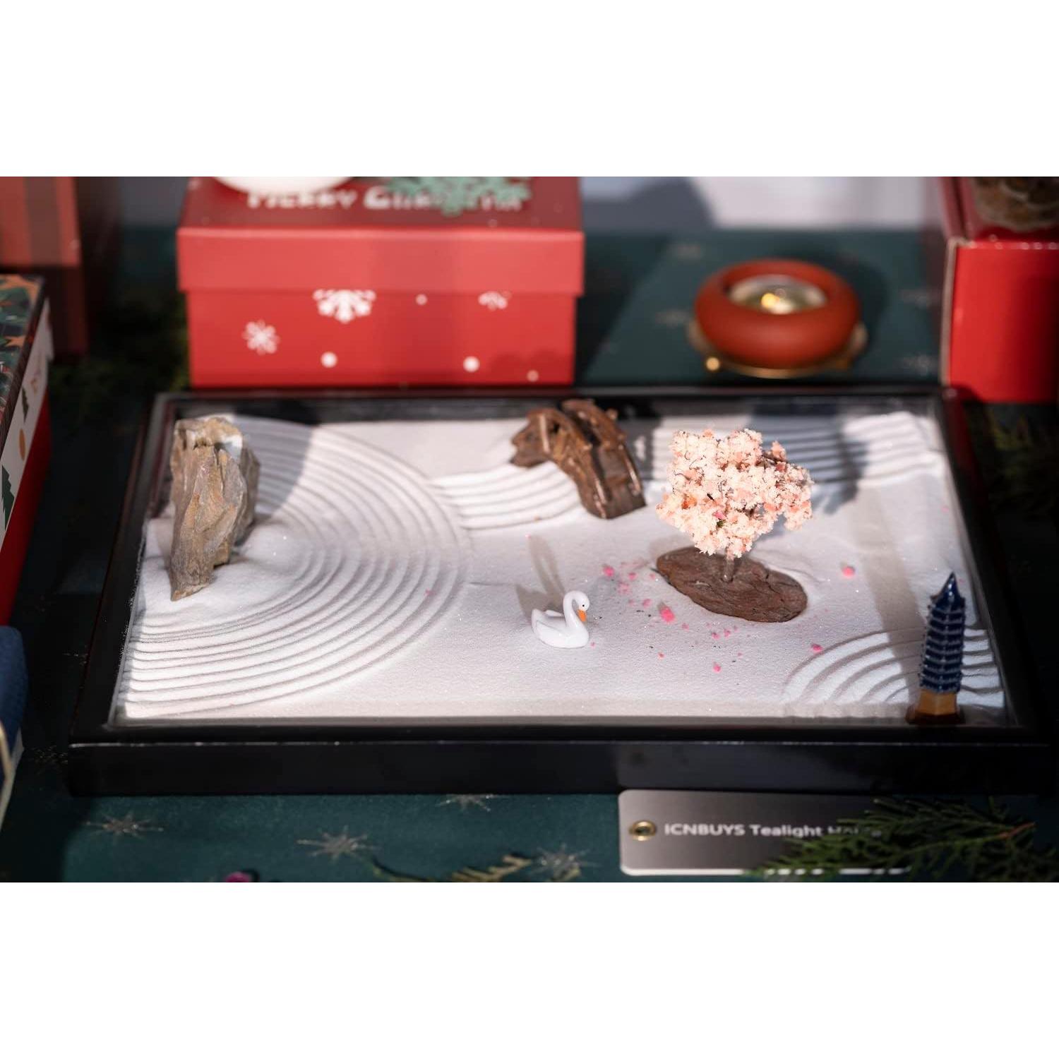 Jardín Zen ICNBUYS con Rastrillo y Base de Arena 30x24cm