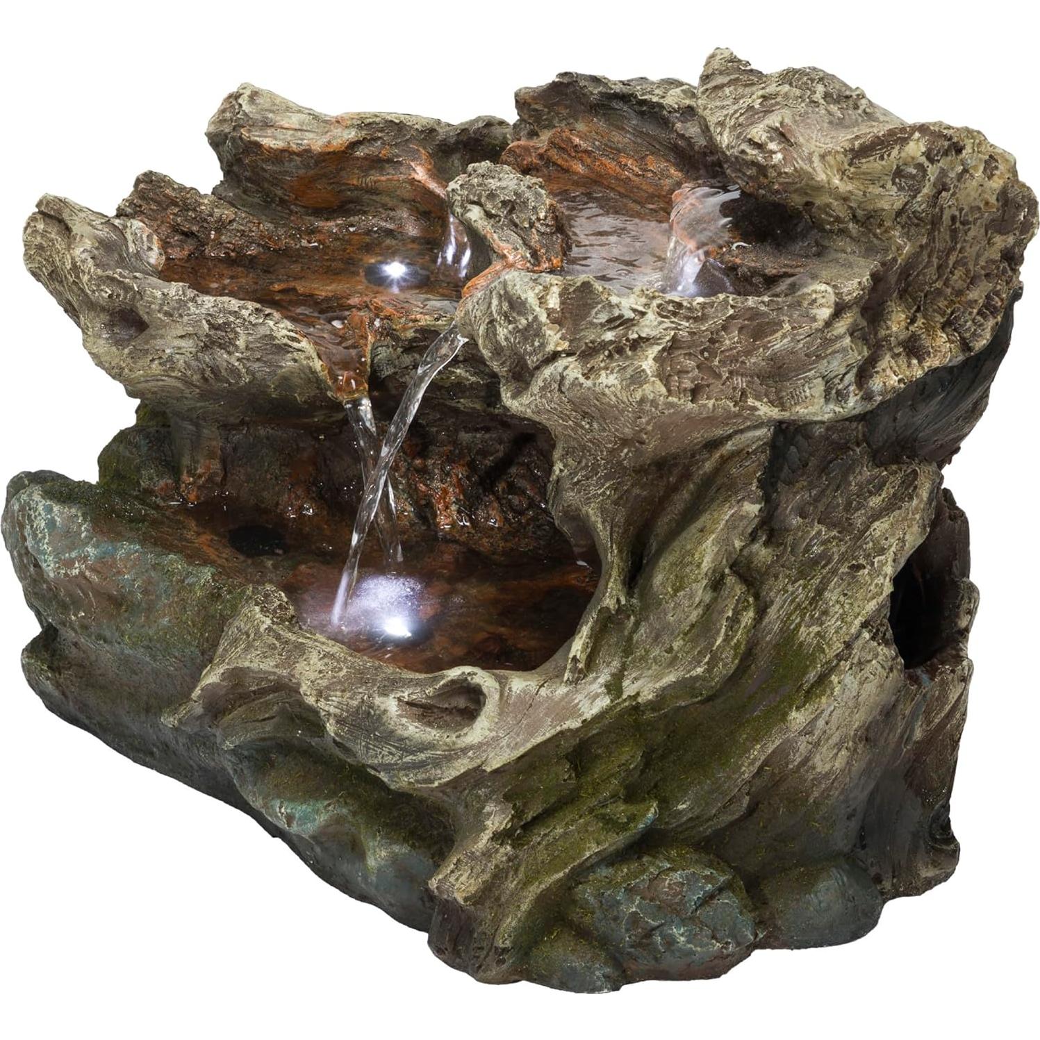 Fuente de Rocas en Cascada Alpine WIN1334 con Luces LED 25.4 cm