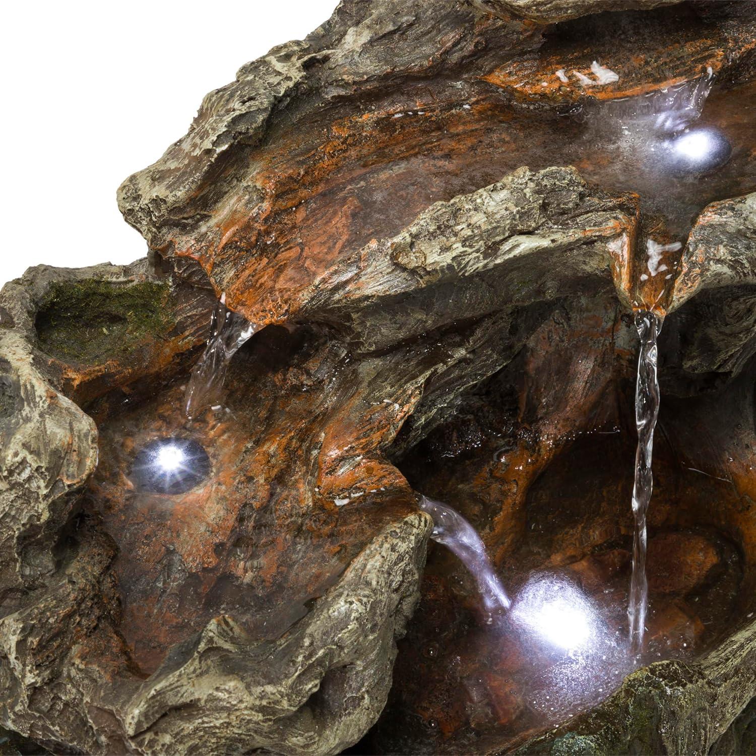 Fuente de Rocas en Cascada Alpine WIN1334 con Luces LED 25.4 cm