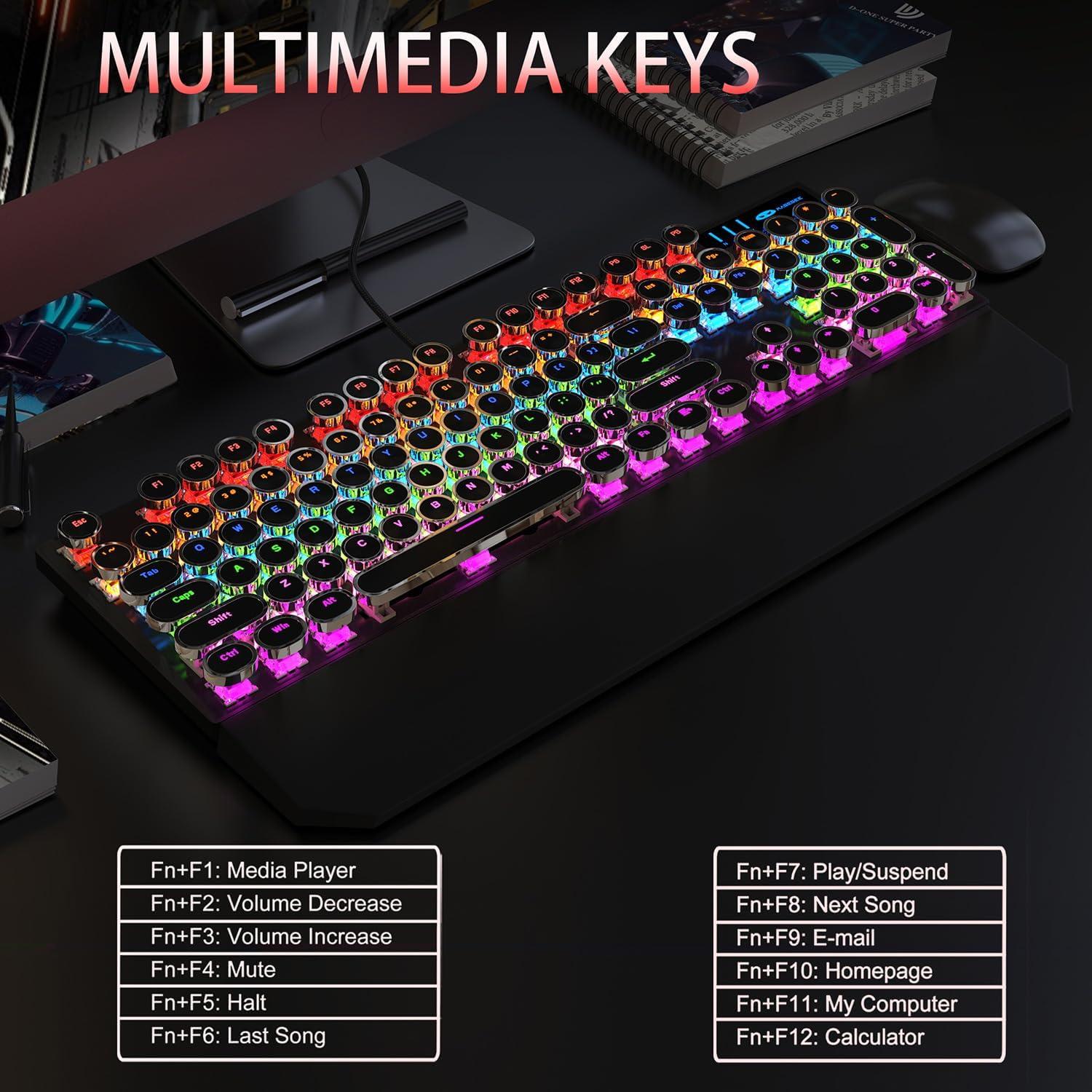 Teclado Mecánico Camiysn Retro Negro RGB 104 Teclas