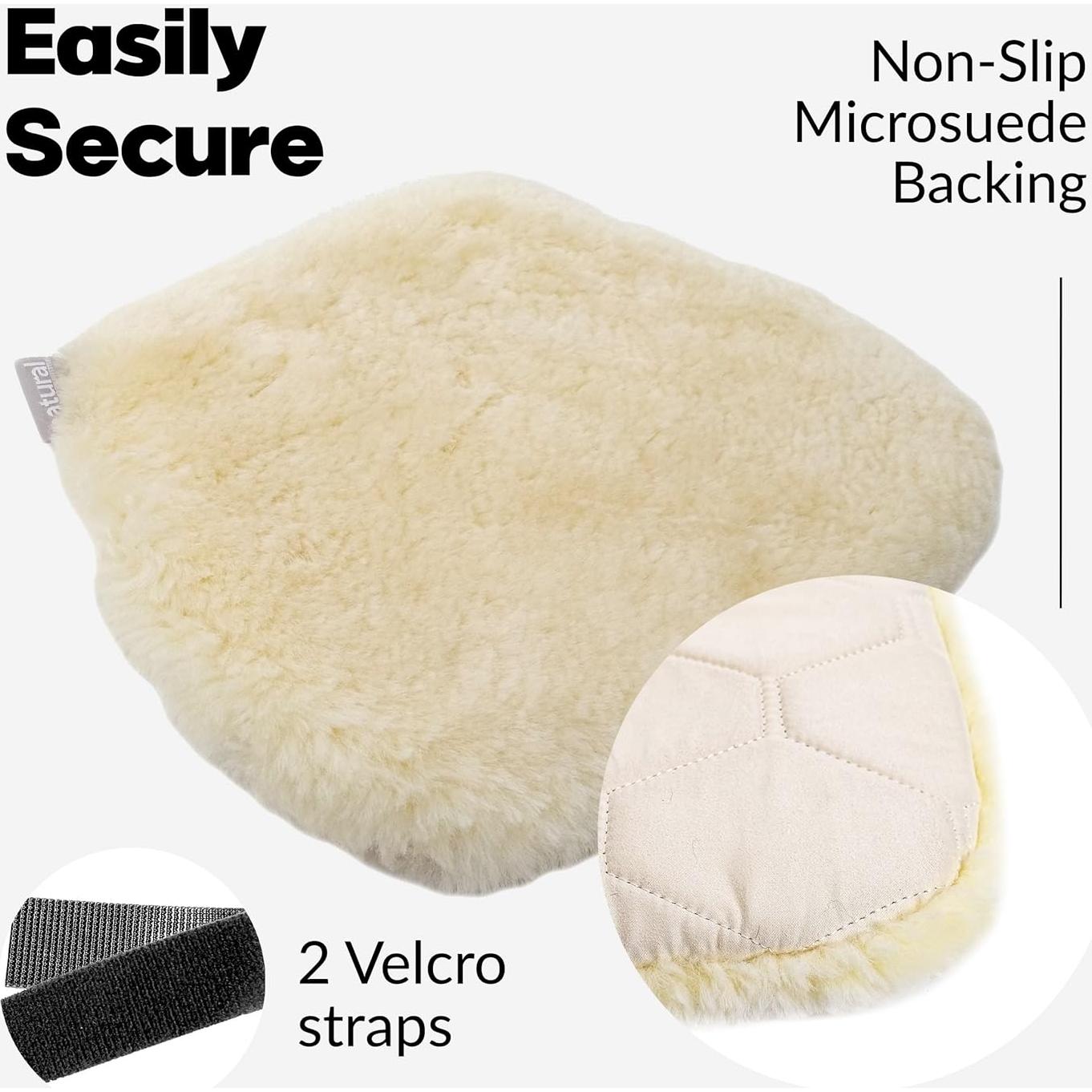 Cojín de Asiento de Motocicleta 100% Piel de Oveja Beige 33x28cm