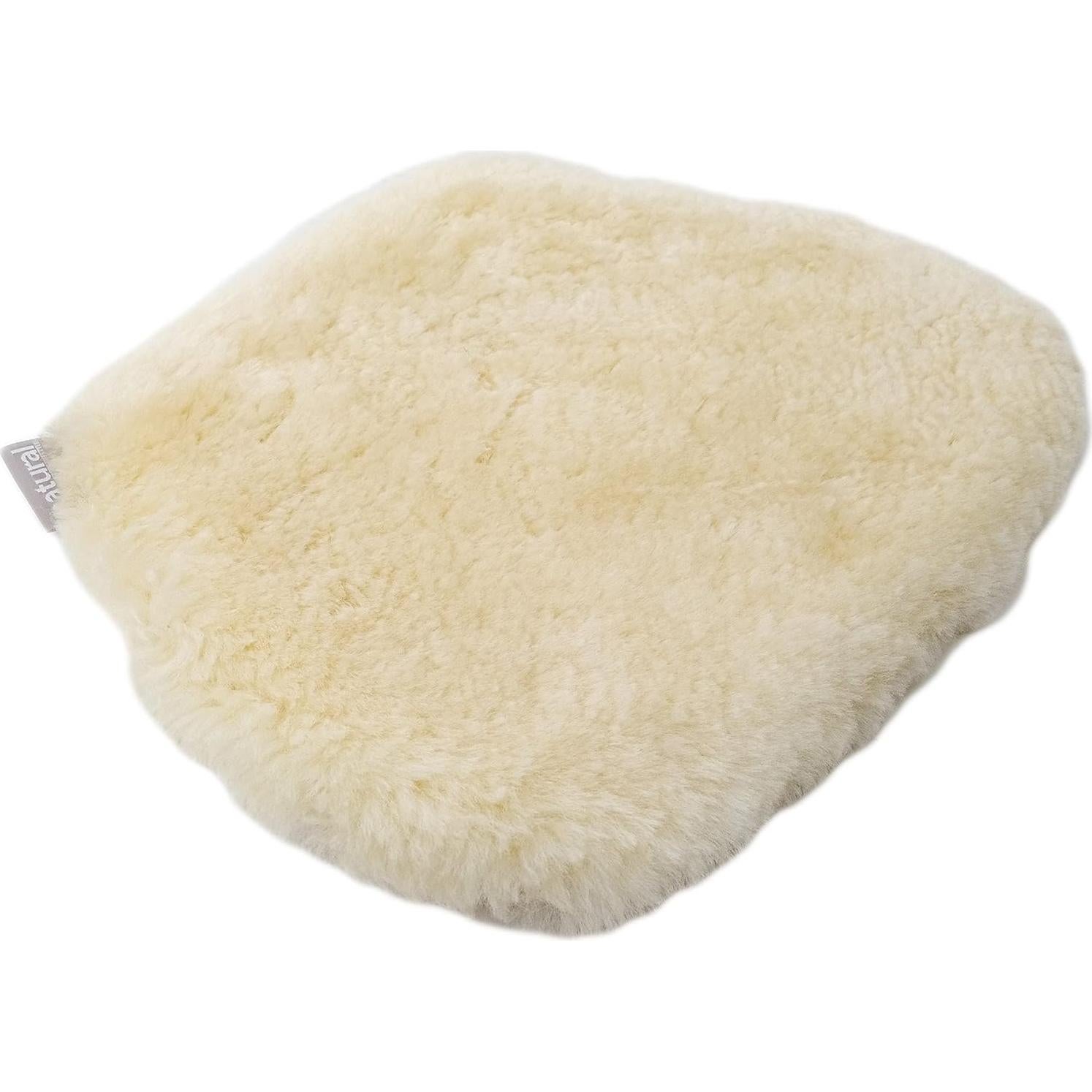 Cojín de Asiento de Motocicleta 100% Piel de Oveja Beige 33x28cm