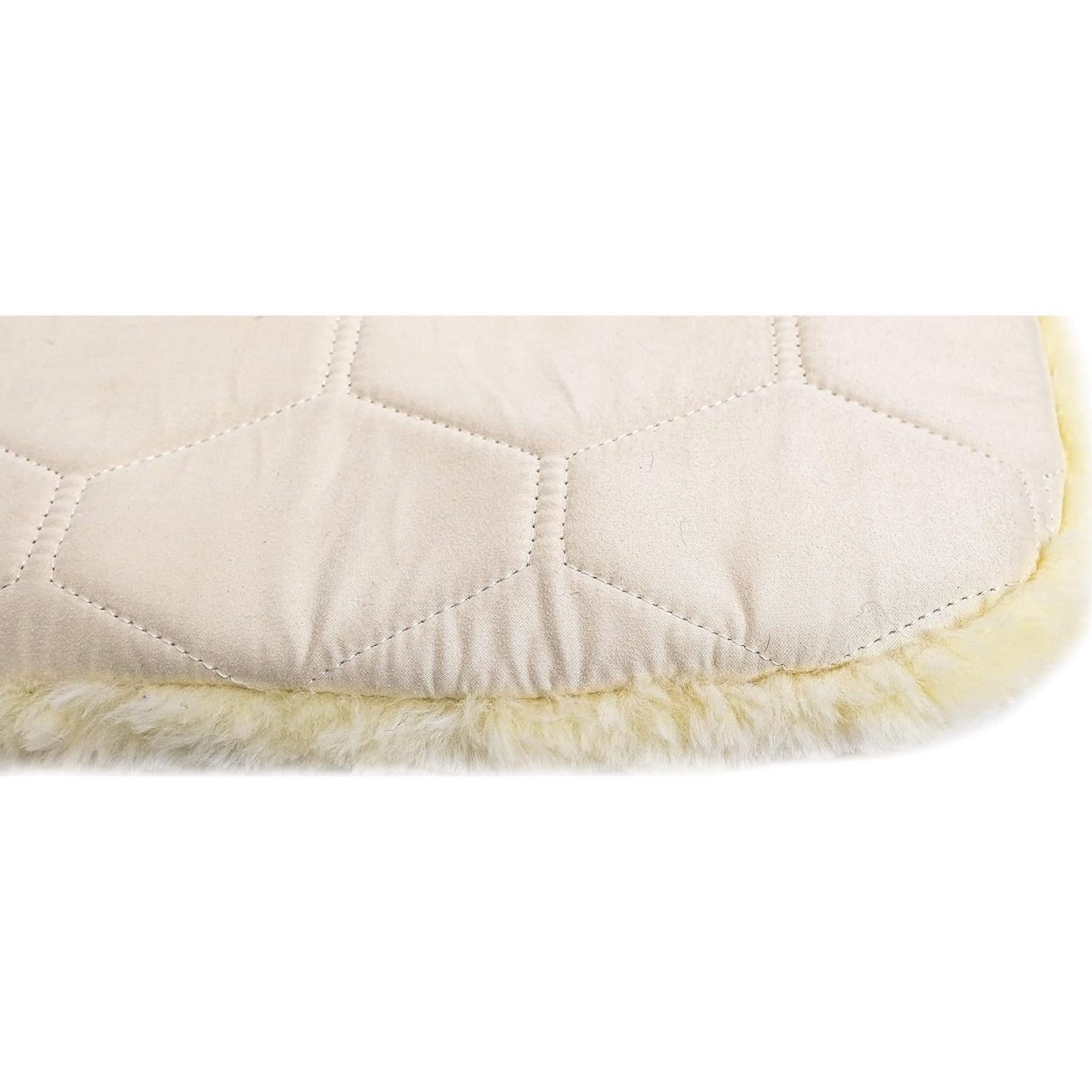 Cojín de Asiento de Motocicleta 100% Piel de Oveja Beige 33x28cm