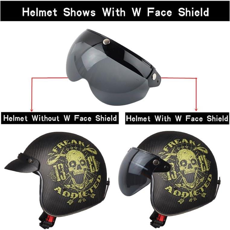 Casco Abierto VCOROS Estilo Piloto Retro Negro Universal