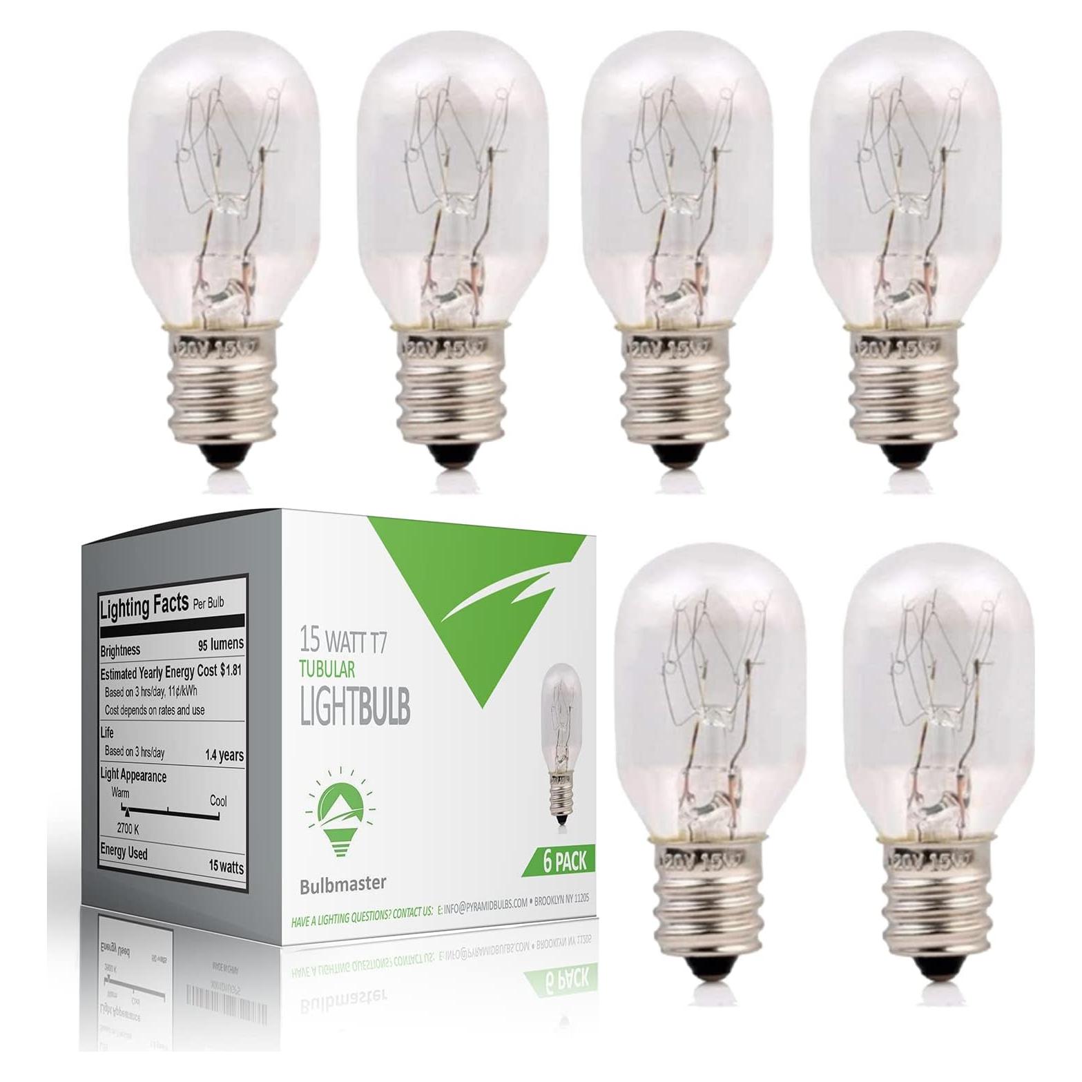 Bombillas Incandescentes T7 15W E12 para Lámparas de Sal - 6 Pzas