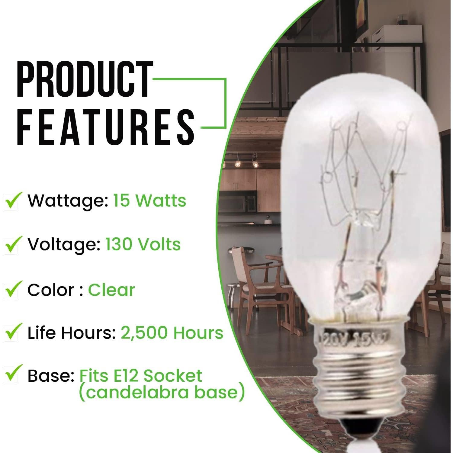 Bombillas Incandescentes T7 15W E12 para Lámparas de Sal - 6 Pzas