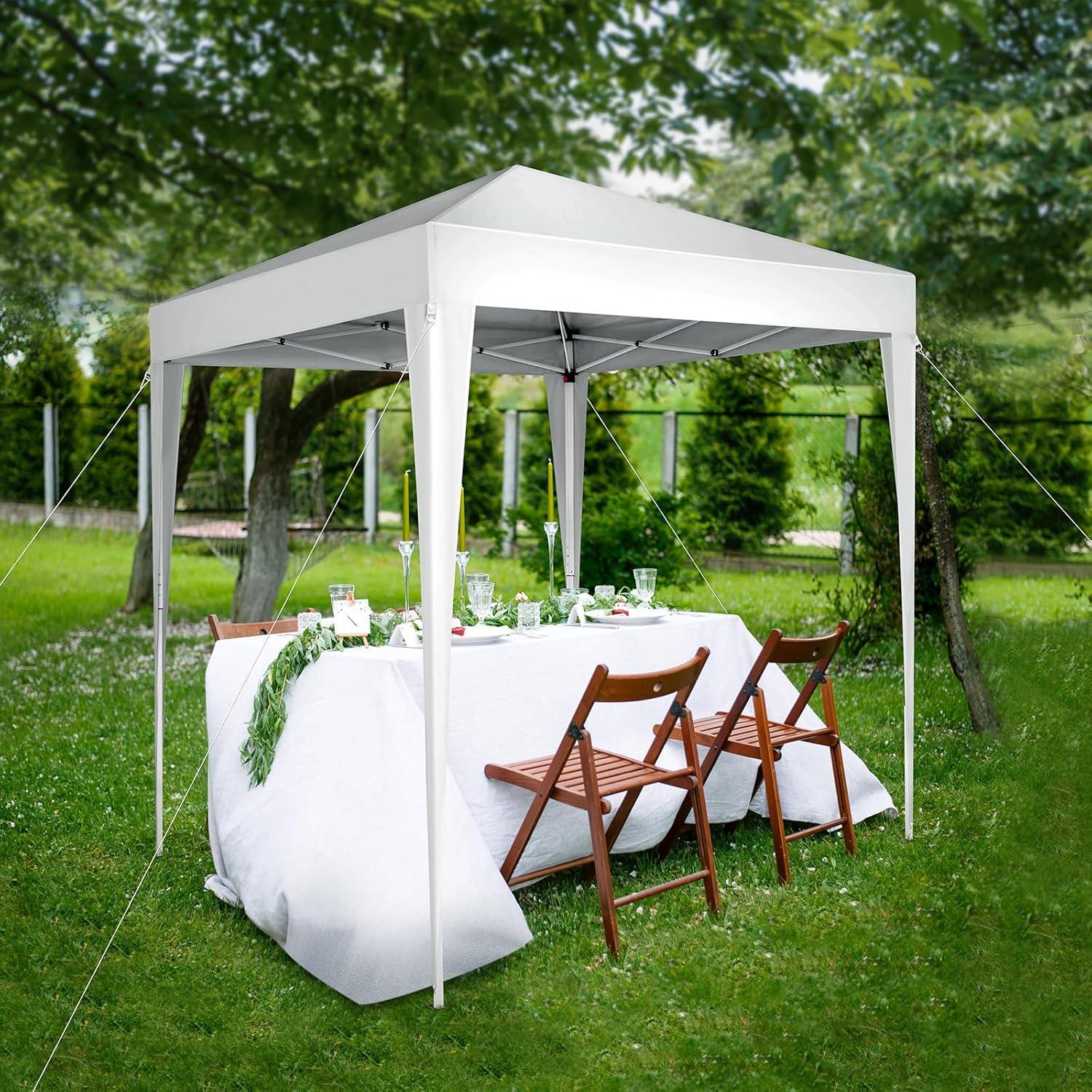 Carpa de Dosel Pop-Up ELOMBR 2x2m Impermeable Blanca