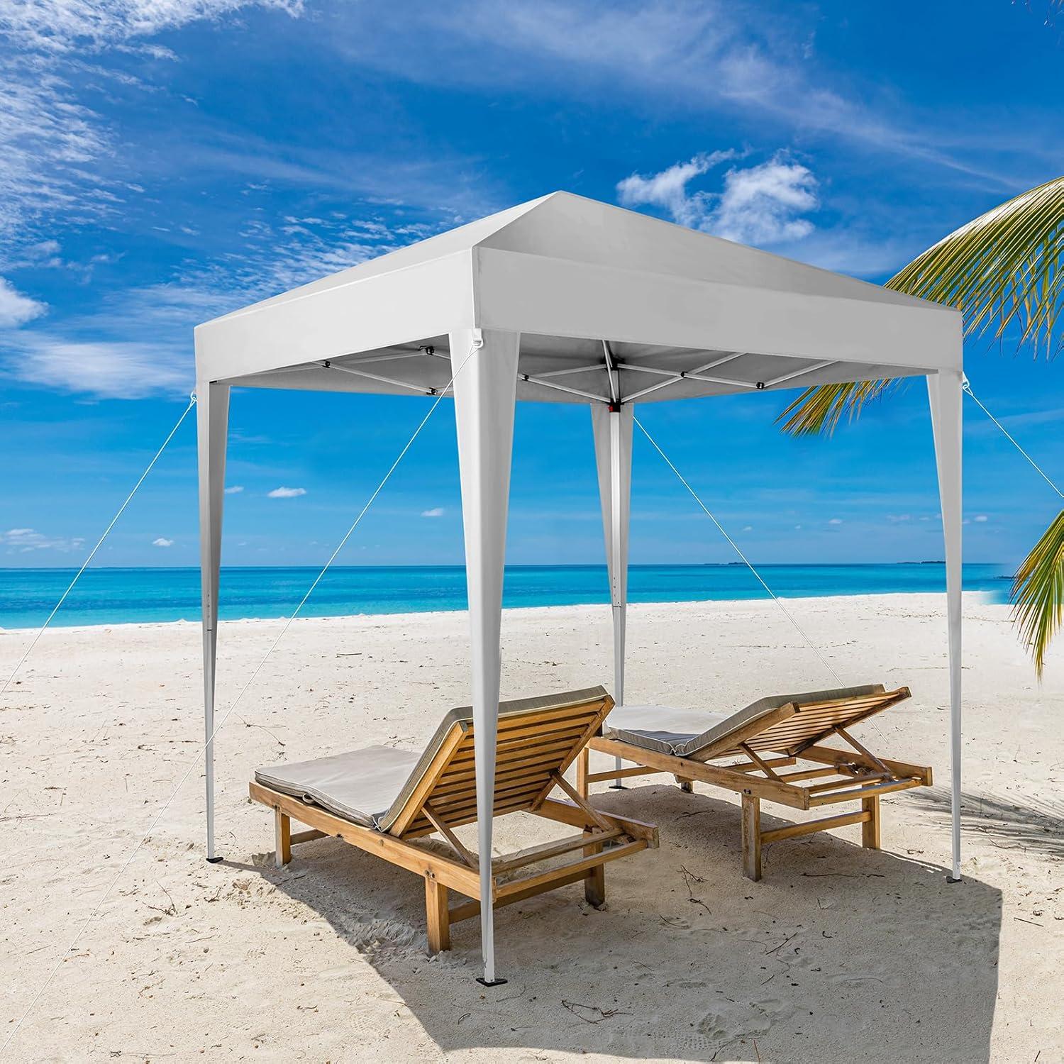 Carpa de Dosel Pop-Up ELOMBR 2x2m Impermeable Blanca