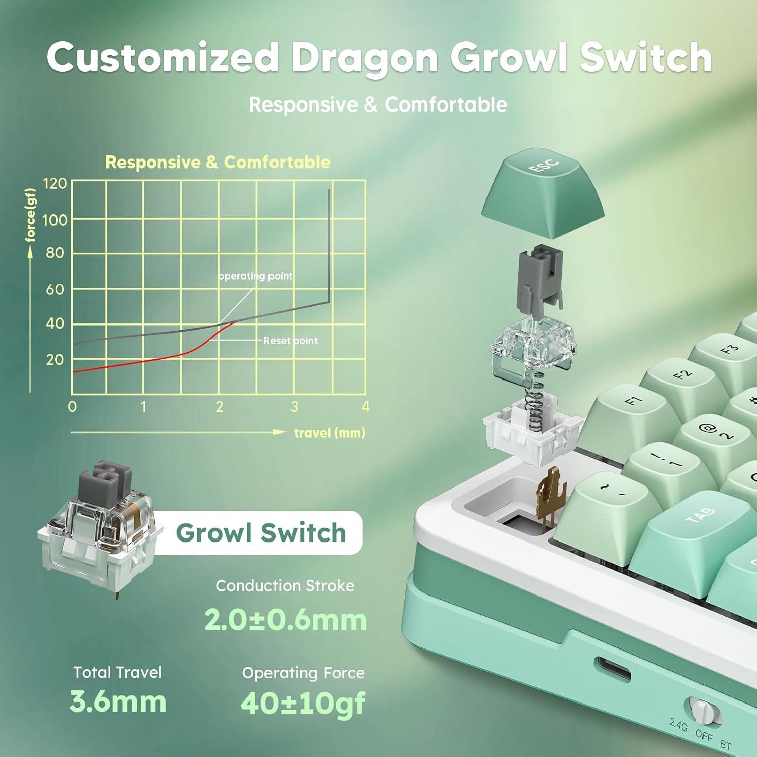 Teclado Mecánico Inalámbrico Redragon K681 RGB 75%