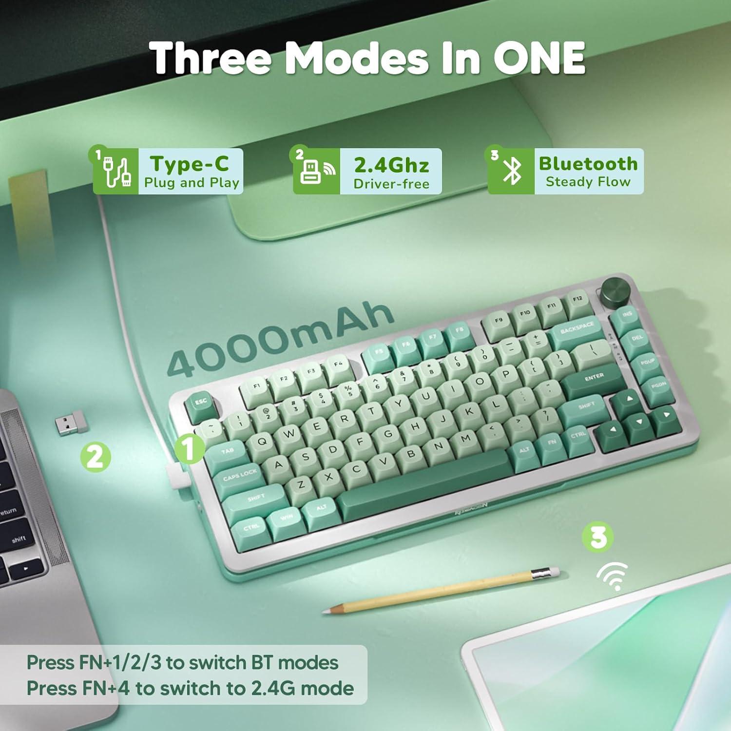 Teclado Mecánico Inalámbrico Redragon K681 RGB 75%