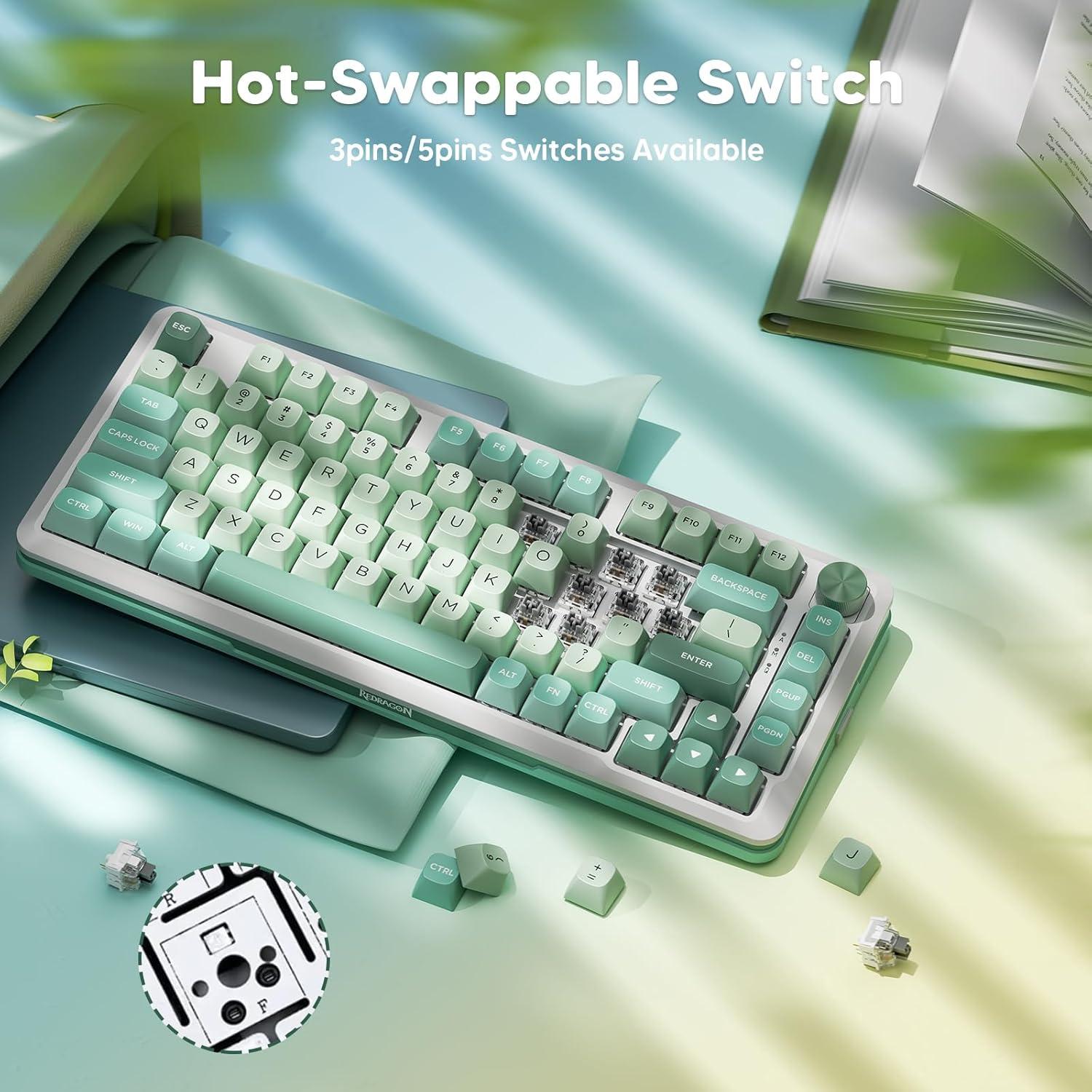 Teclado Mecánico Inalámbrico Redragon K681 RGB 75%