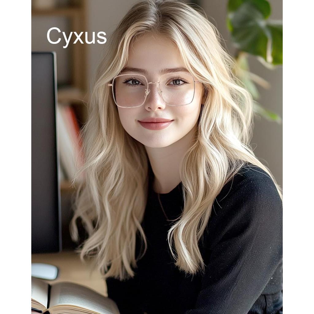 Gafas de Bloqueo de Luz Azul Cyxus Cuadradas Retro Metal