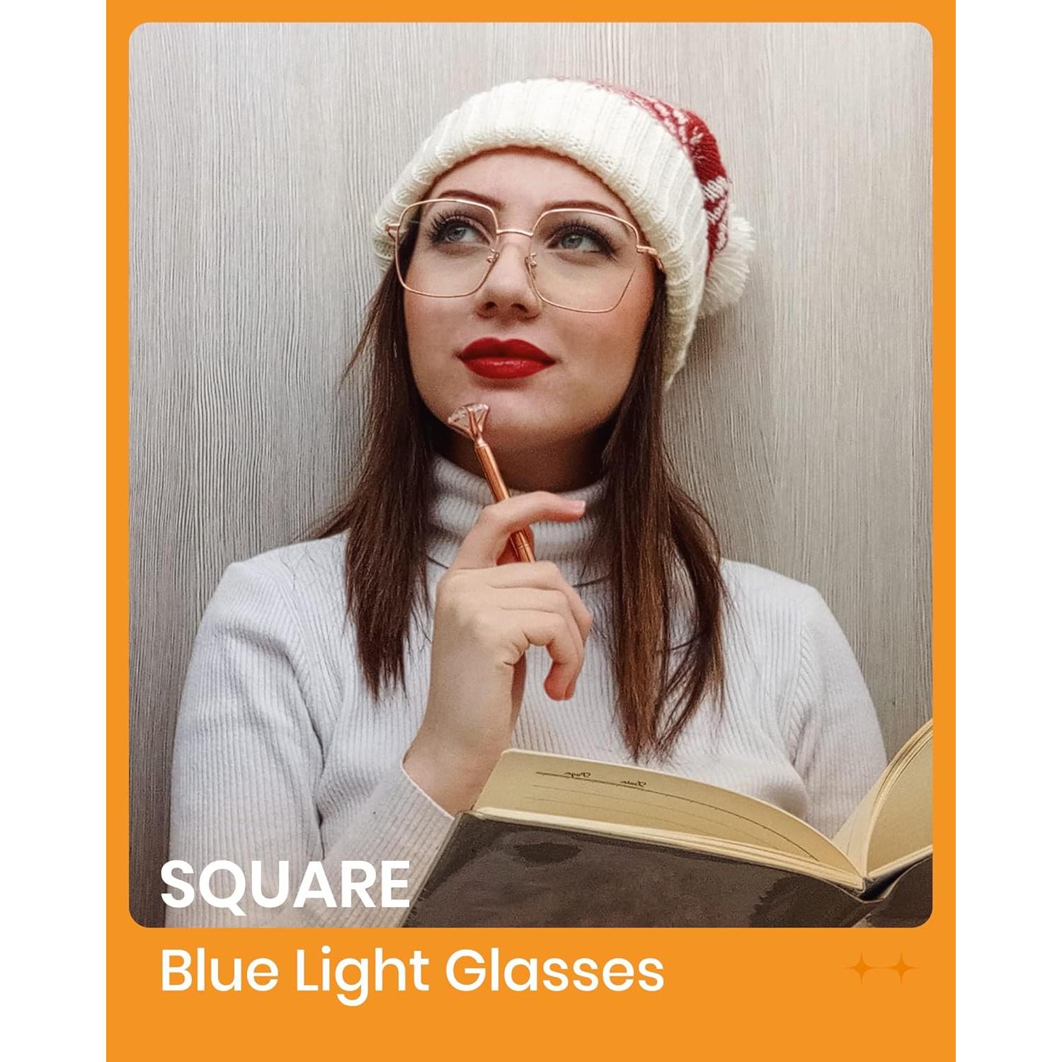 Gafas de Bloqueo de Luz Azul Cyxus Cuadradas Retro Metal