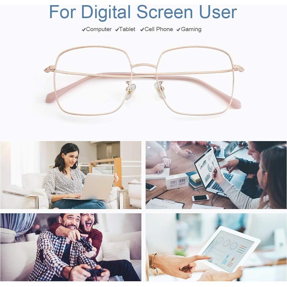 Gafas de Bloqueo de Luz Azul Cyxus Cuadradas Retro Metal