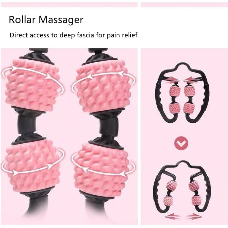 Rodillo de Espuma Masajeador Muscular TOMOO RM2 4 Ruedas 360°