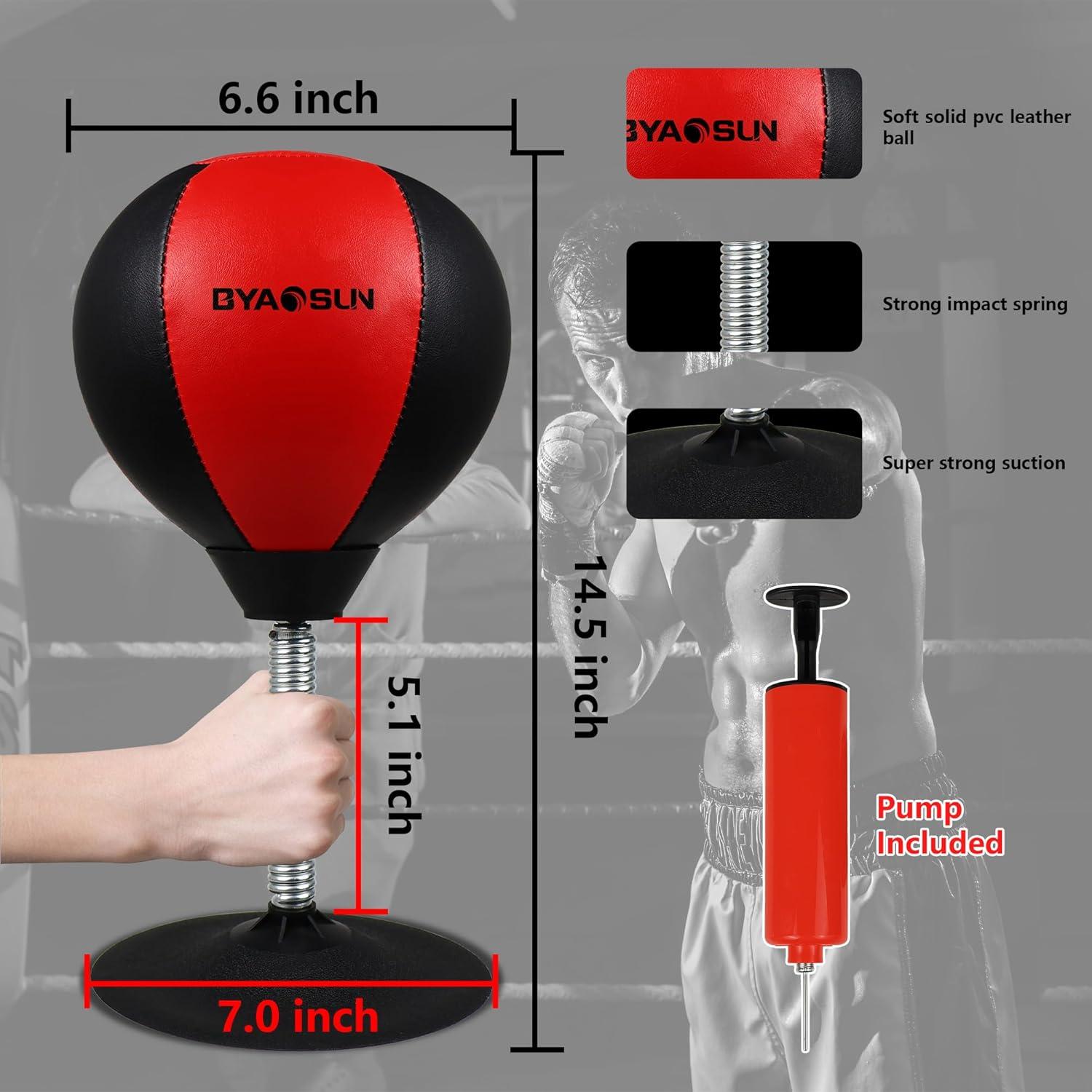 Bolsa de Boxeo de Escritorio BYAOSUN con Ventosas - Alivio Estrés