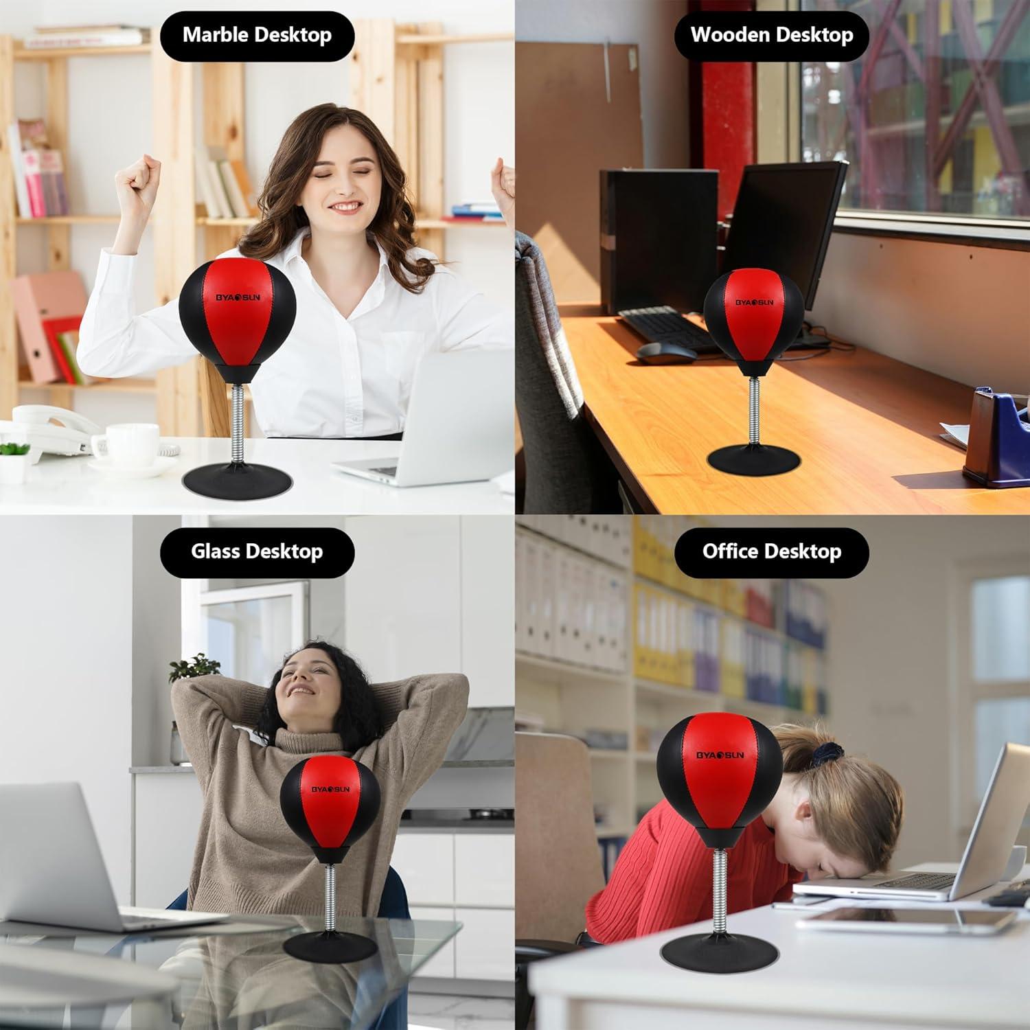 Bolsa de Boxeo de Escritorio BYAOSUN con Ventosas - Alivio Estrés