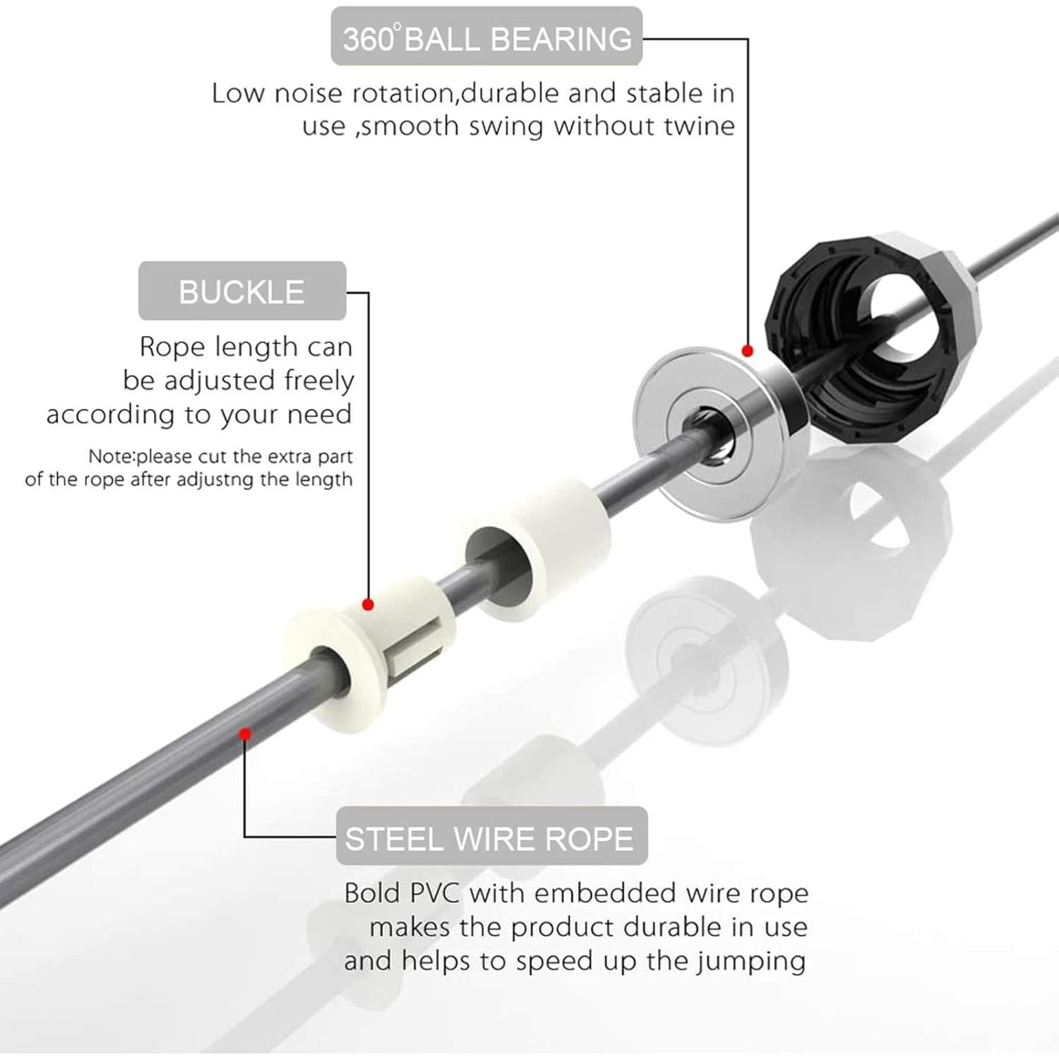 Cuerda de Saltar Redify Ajustable para Fitness 2.79m