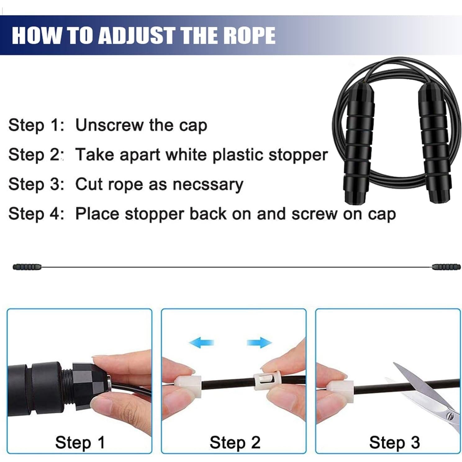 Cuerda de Saltar Redify Ajustable para Fitness 2.79m