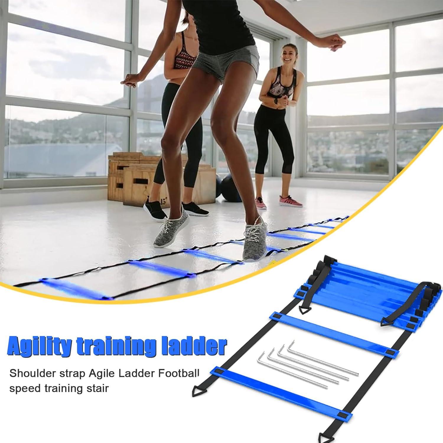 Conjunto de Entrenamiento de Velocidad YCRRVAE - 6.1m Escalera, Conos y Paracaídas