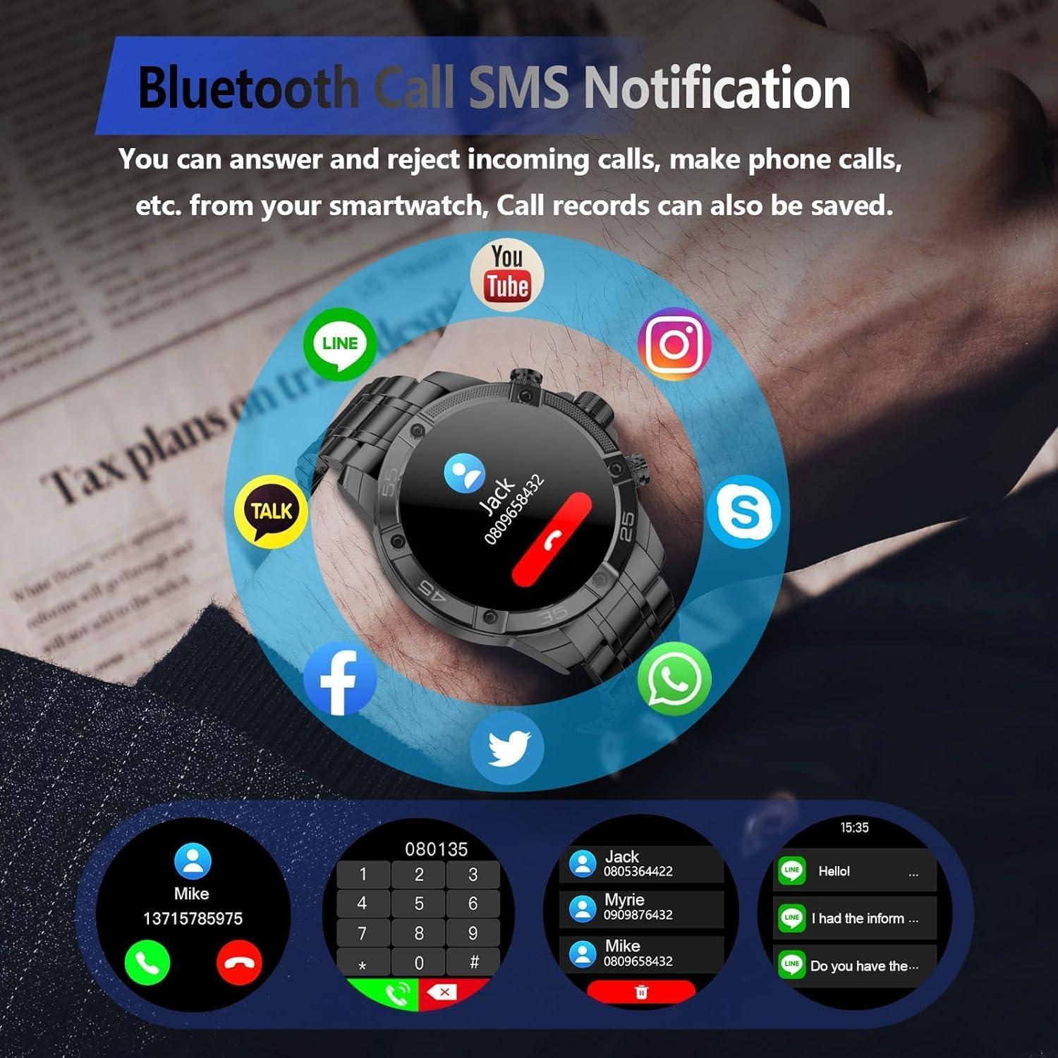 Reloj Inteligente OHUGNA 1.53" Negro IP67 100+ Modos