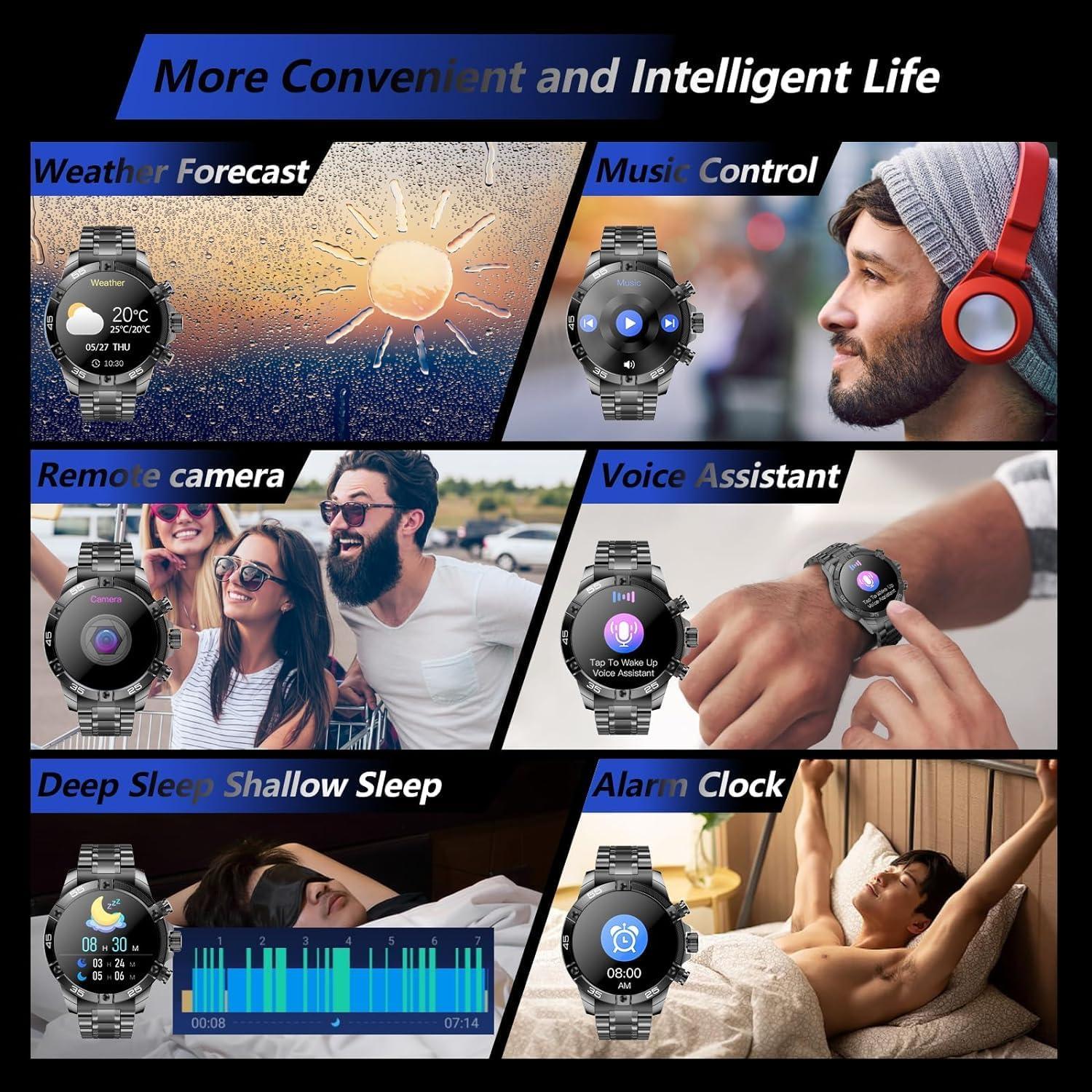 Reloj Inteligente OHUGNA 1.53" Negro IP67 100+ Modos