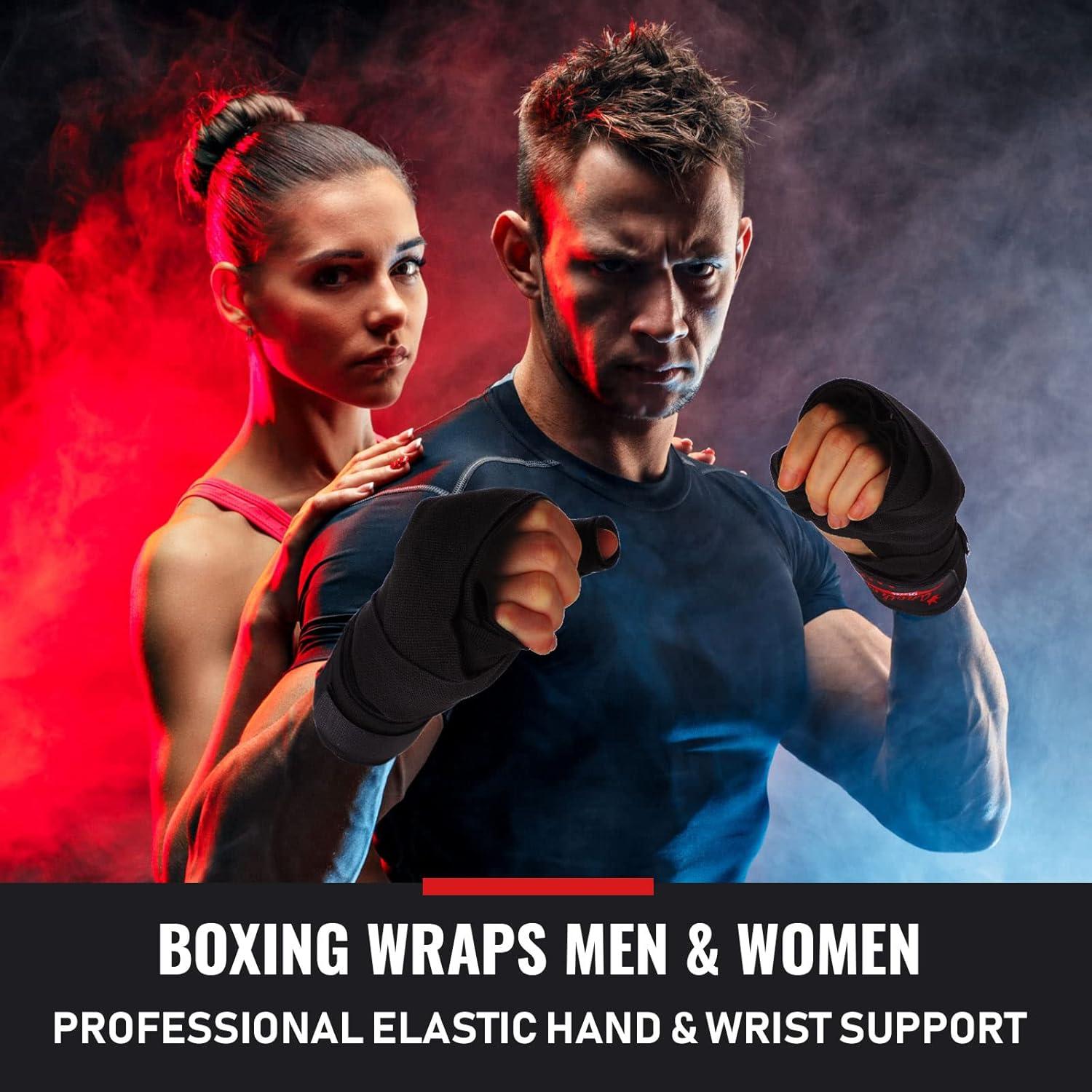 15 Pares Envolturas de Boxeo Jerify 457 cm Nylon Negro