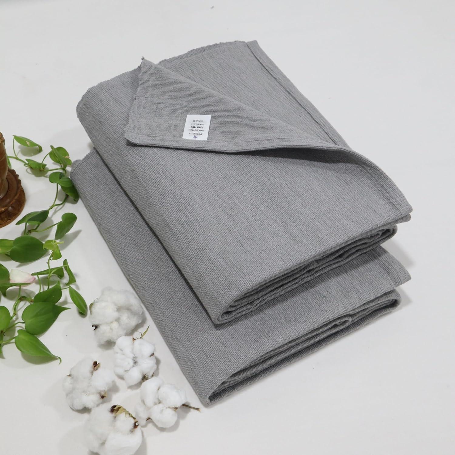 Juego de 2 mantas de yoga de algodón Yogikuti - Gruesas y cómodas