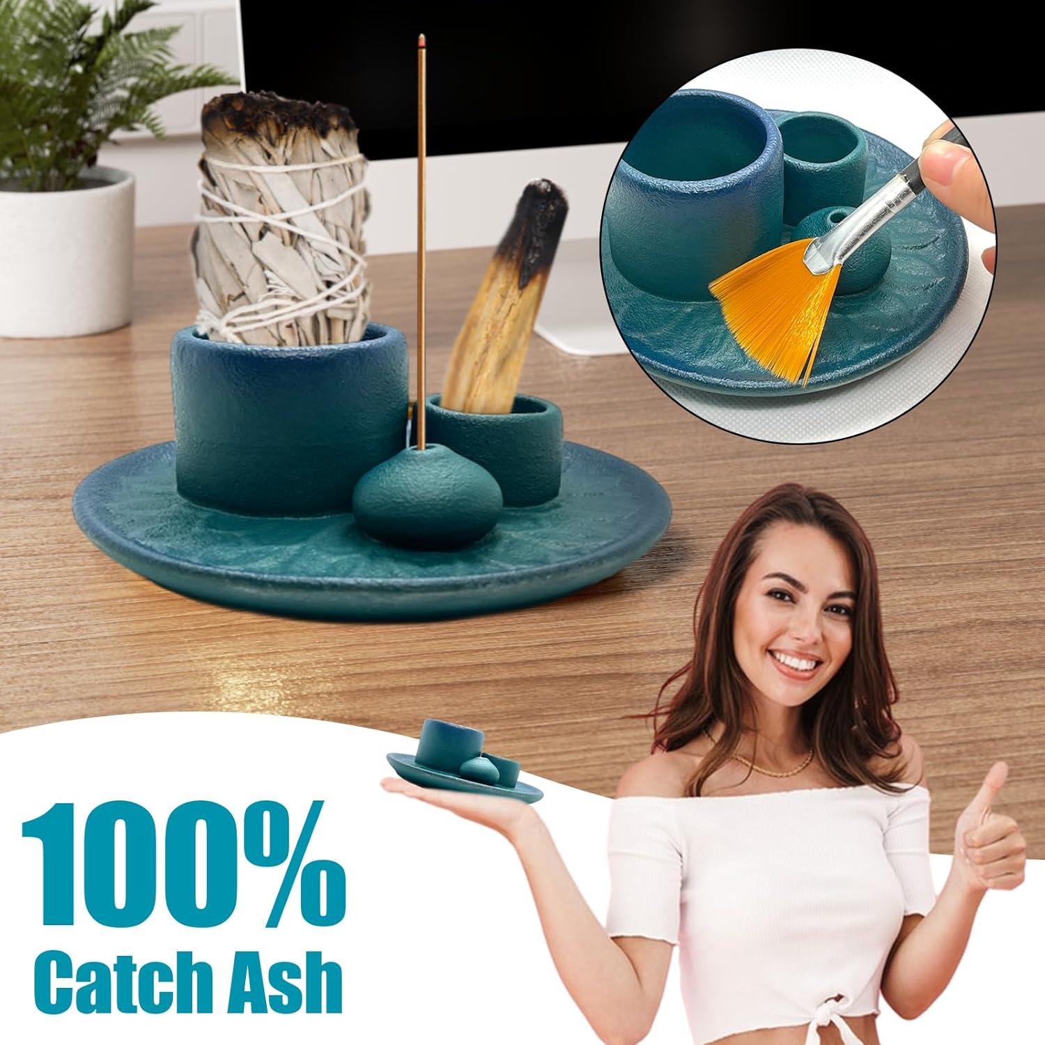 Soporte de Incienso y Vela SON4SUN - Cerámica Azul 4 en 1