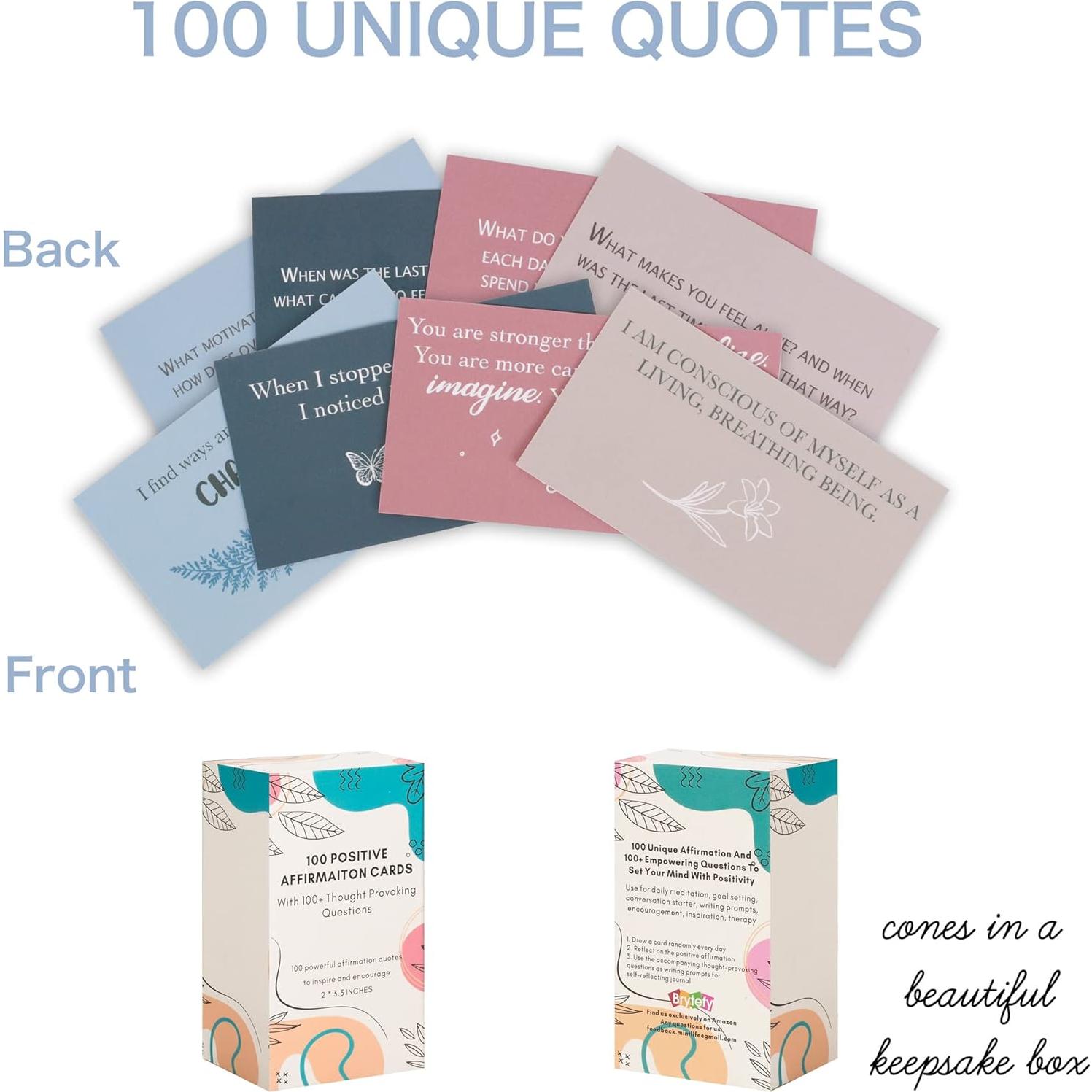 100 Tarjetas de Afirmación BRYTEFY para Meditación y Estrés