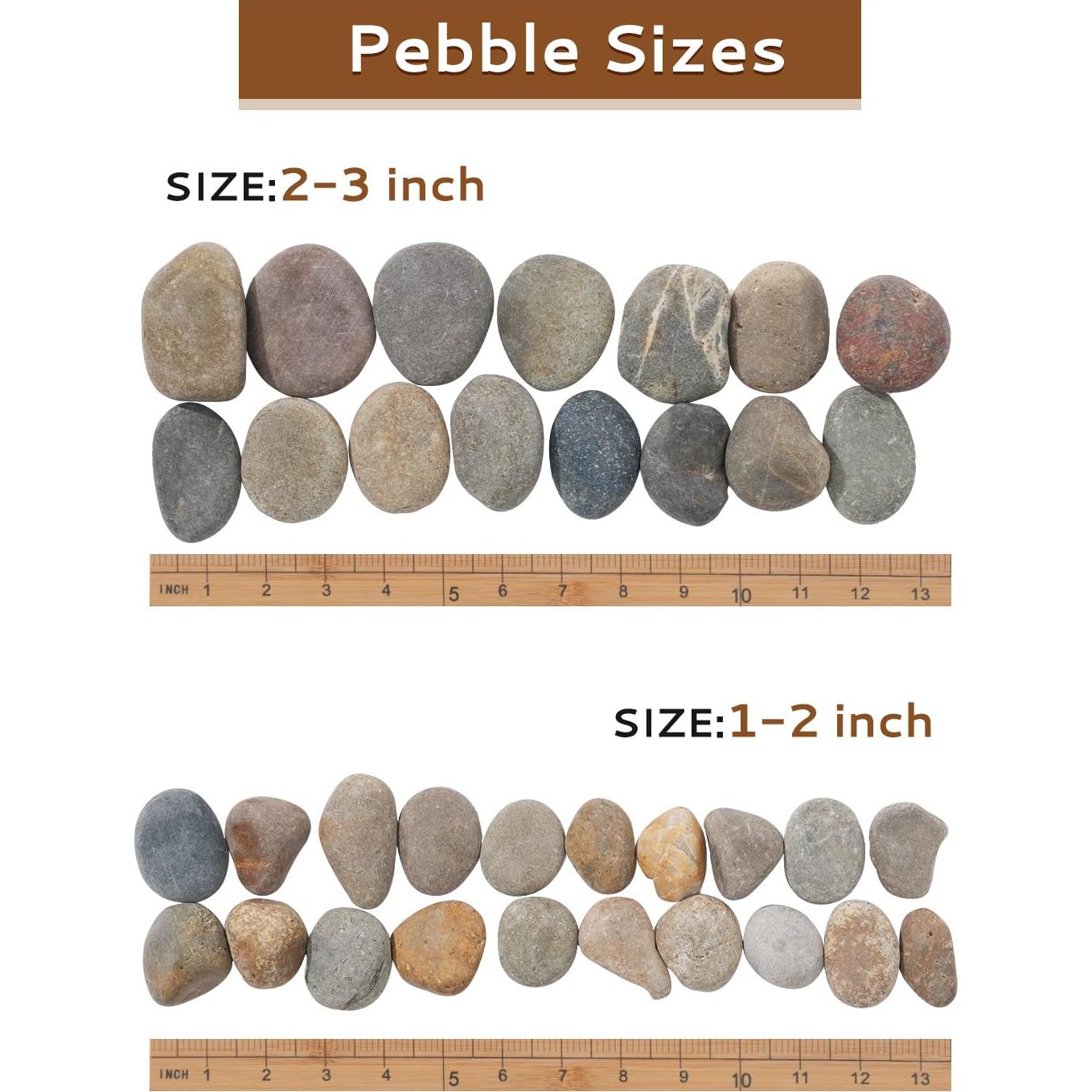 Piedras de Río Naturales 2.27 kg 2.54-5.08 cm para Jardinería