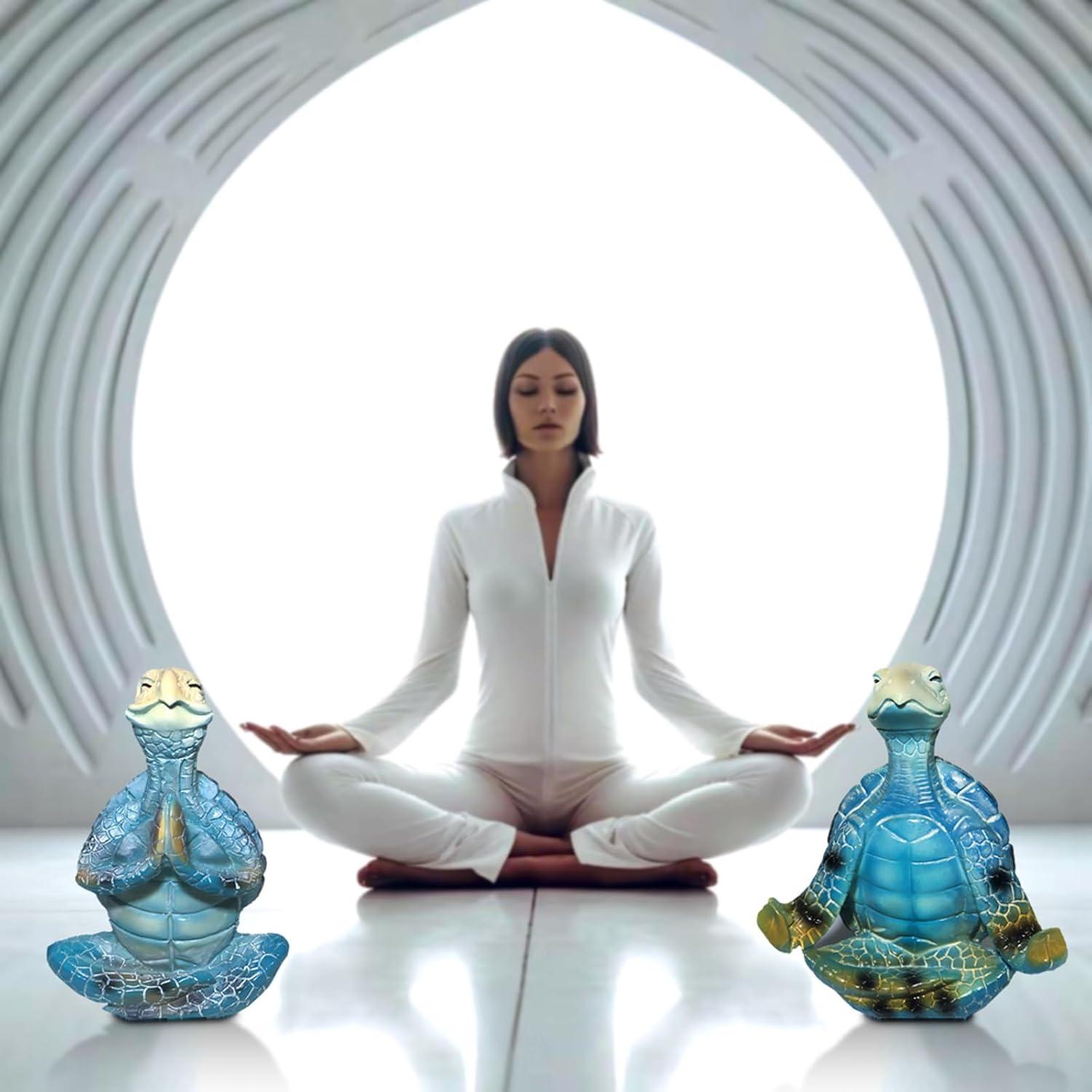 Figuritas de Tortuga Marina ZFQGEGE - 2 Piezas de Resina Azul