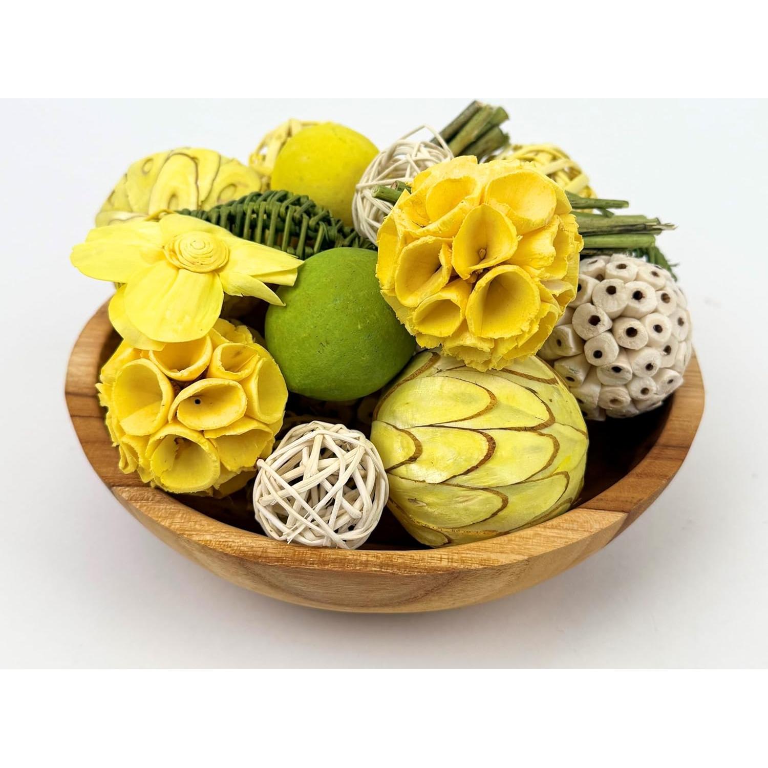 Bolsa de 16 Bolas Decorativas ANDALUCA Relleno Amarillo