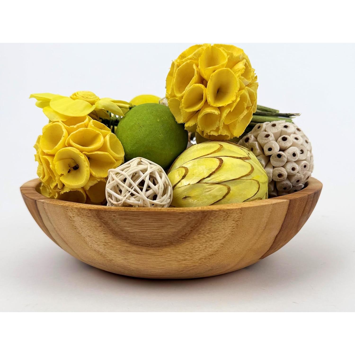 Bolsa de 16 Bolas Decorativas ANDALUCA Relleno Amarillo