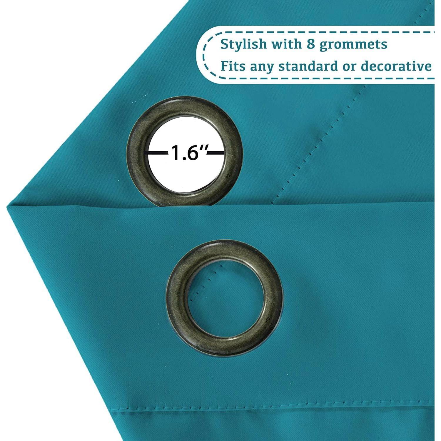 Cortinas Opacas Turquoize Teal 2 Paneles 132x244 cm Aislantes