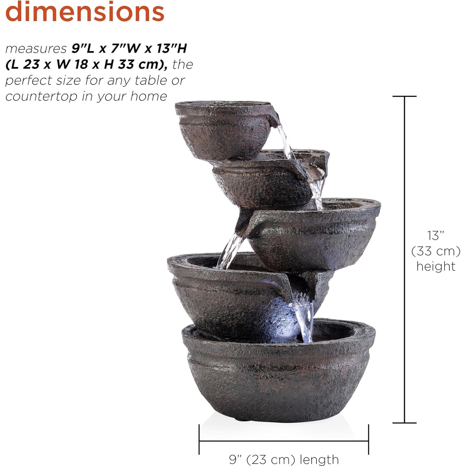 Fuente de Agua en Niveles 33 cm Alpine WIN1138 con LED