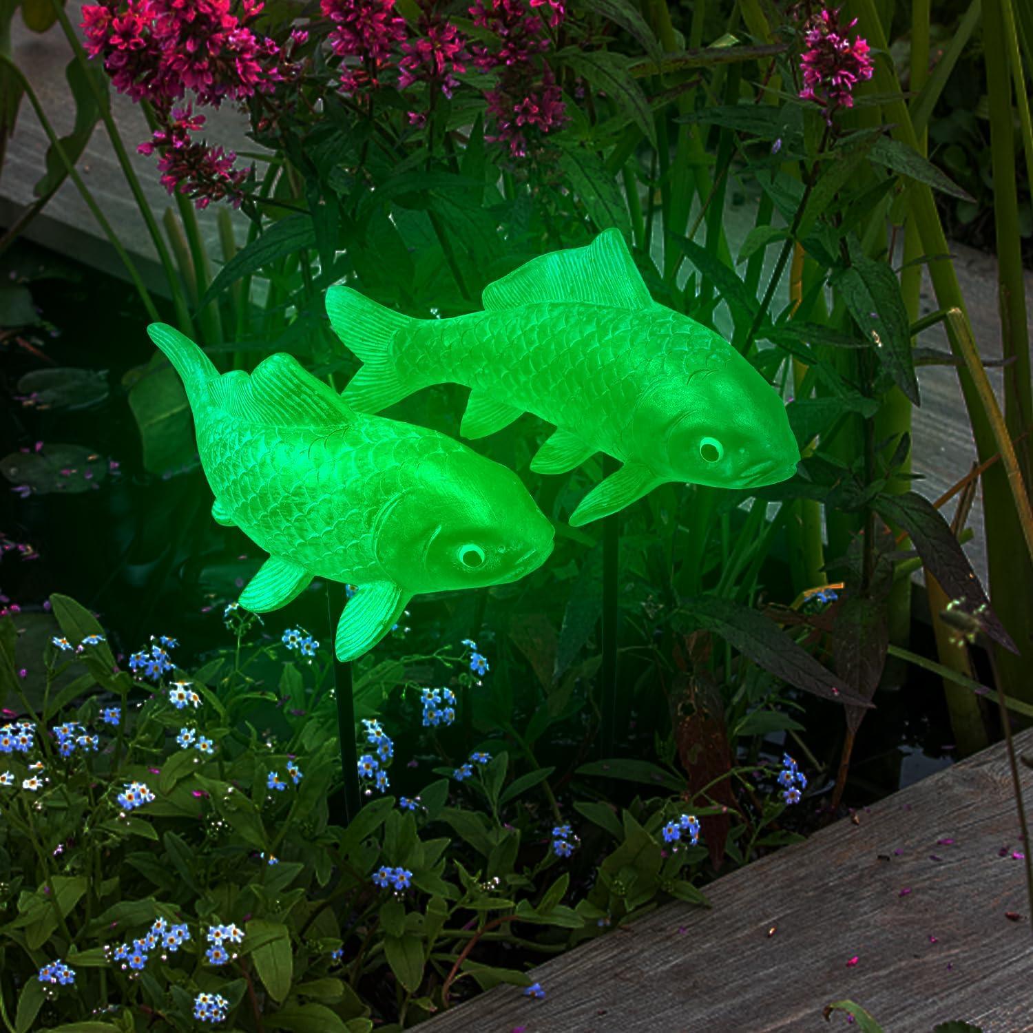 Estatuas de Jardín Koi 4PCS Lovely Ran Bronce 26x12x10cm