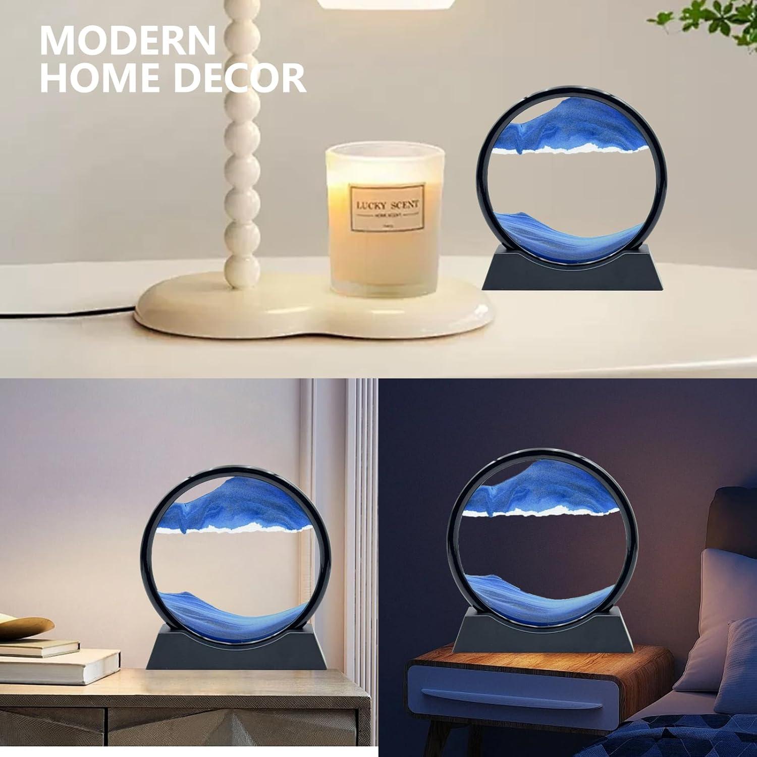 Arte de Arena en Movimiento AzureLeap 18 cm Azul Decoración