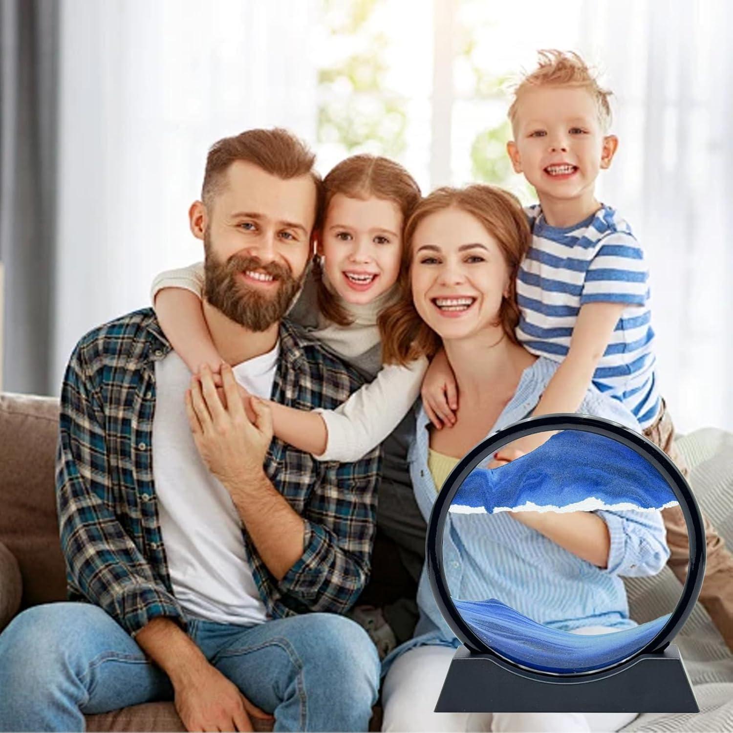 Arte de Arena en Movimiento AzureLeap 18 cm Azul Decoración