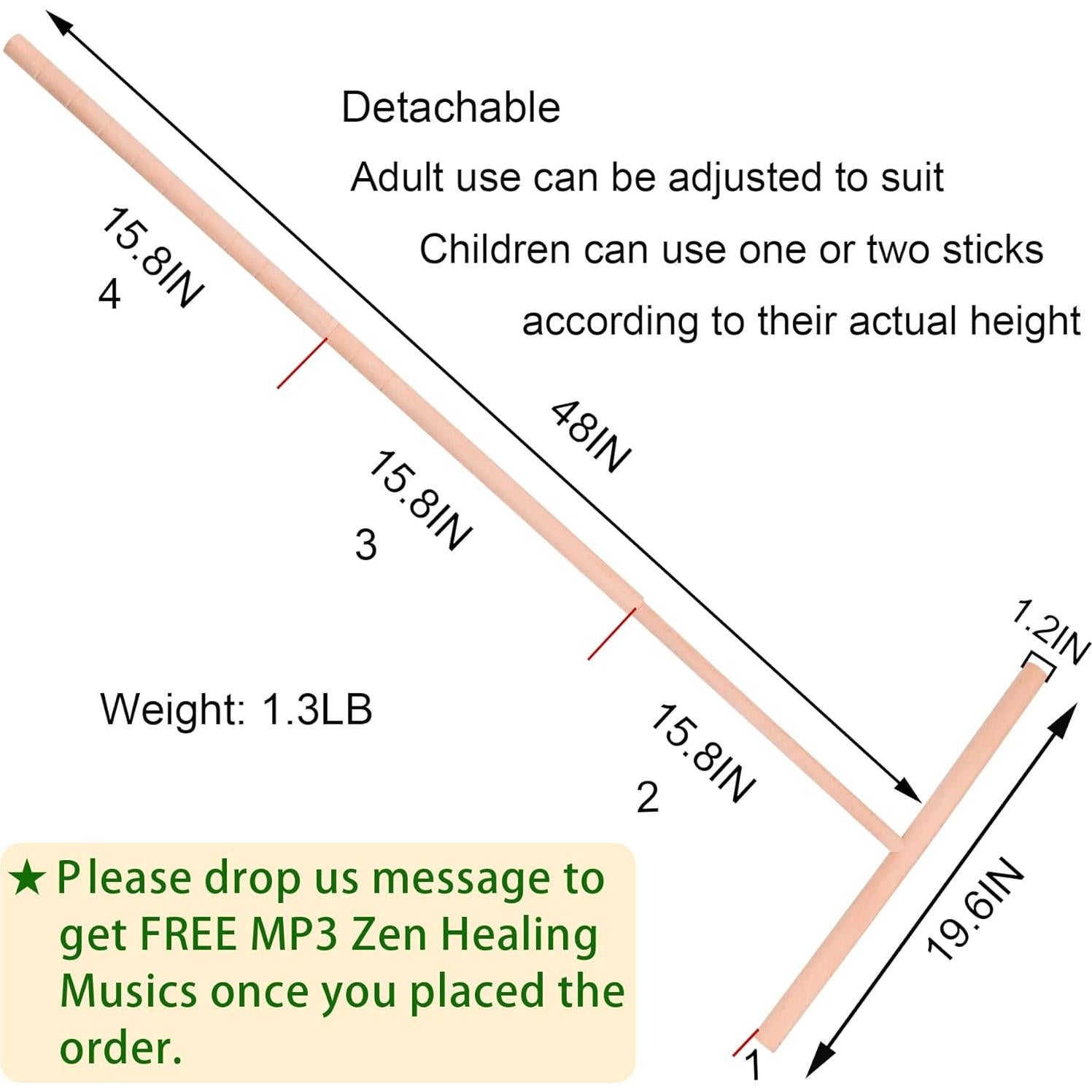 Rastrillo Zen de Jardín Exterior BangBangDa 121.92 cm Madera