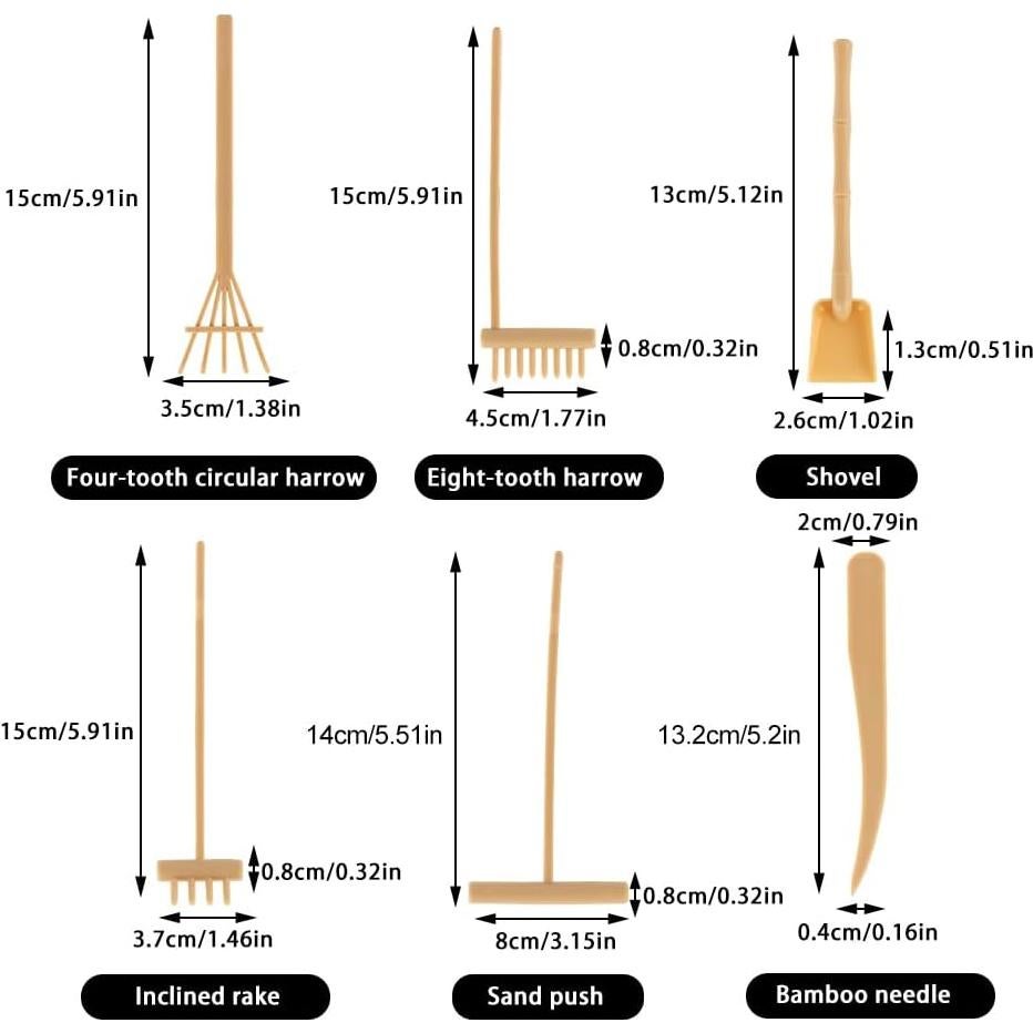 Juego de Herramientas de Jardín Zen SYCOOVEN 6 Piezas Plástico
