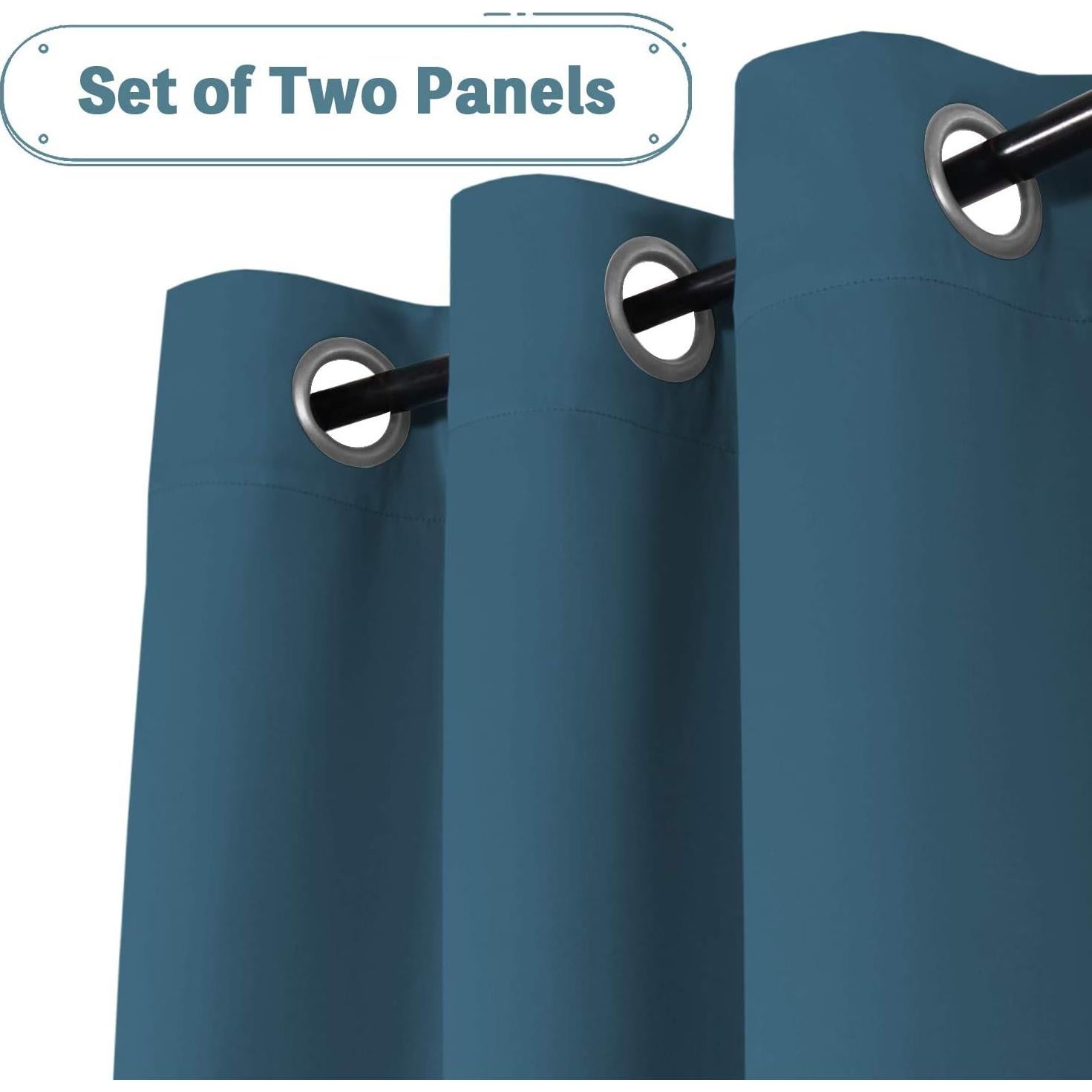 Cortinas Blackout Turquoize 2 Paneles 52x63 cm Teal Oscuro